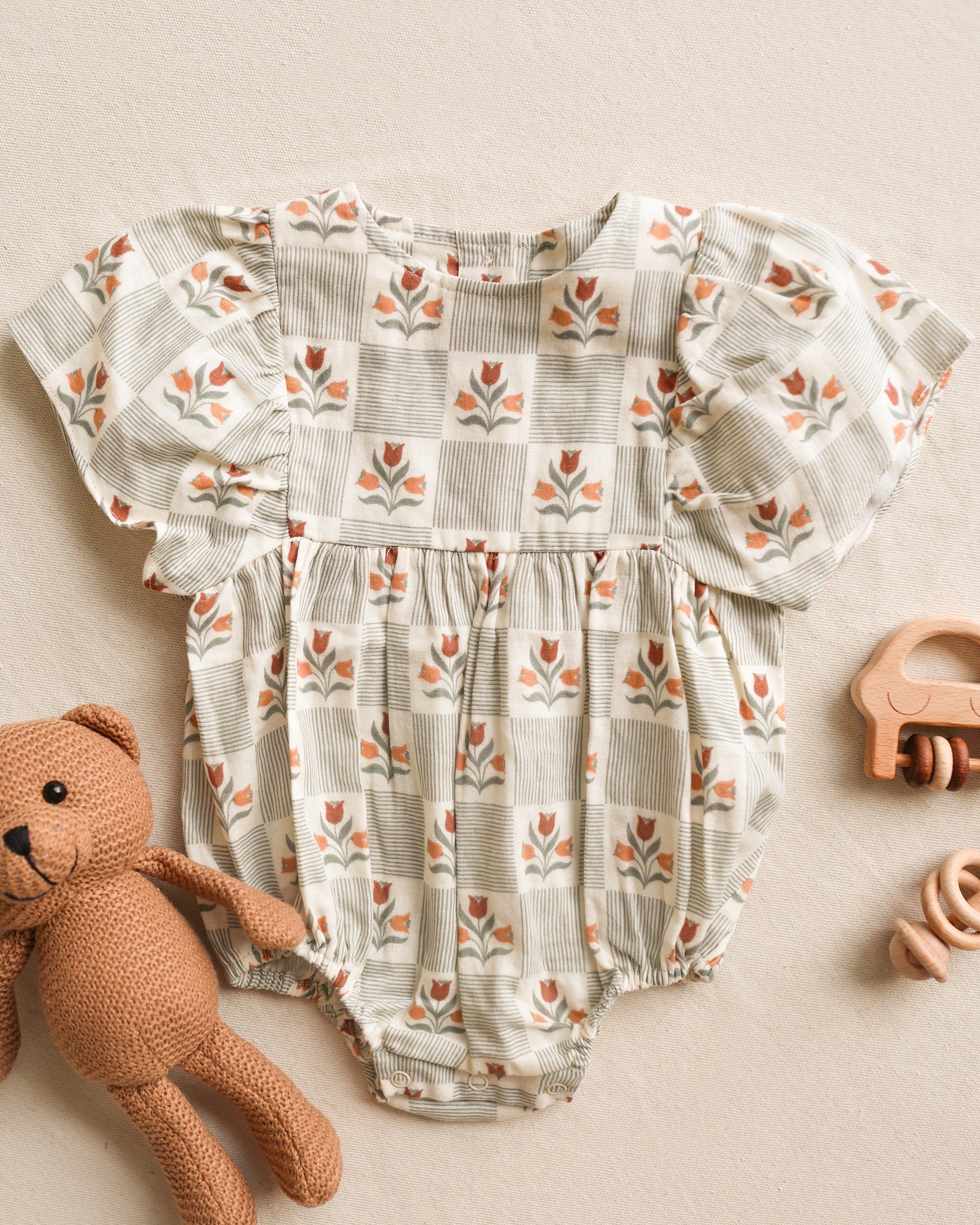 Kalea Romper || Garden Grid