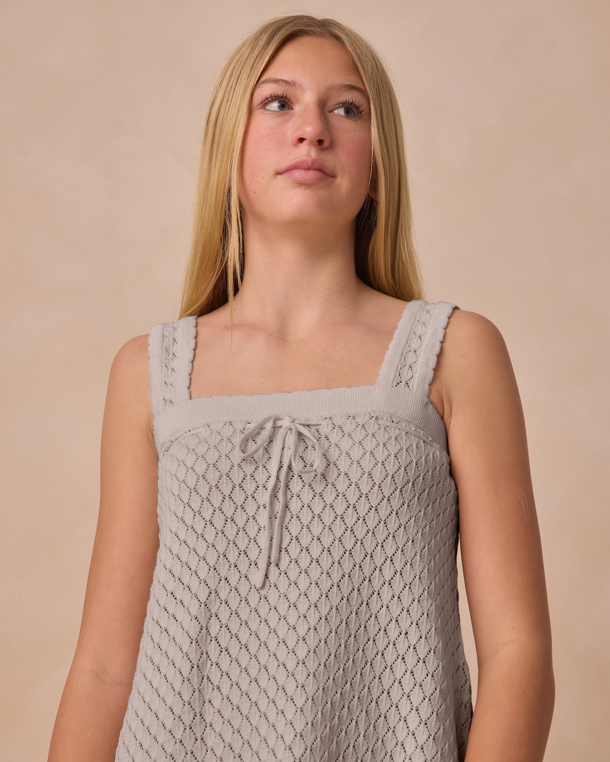 Crochet Tank Mini Dress | Seafoam