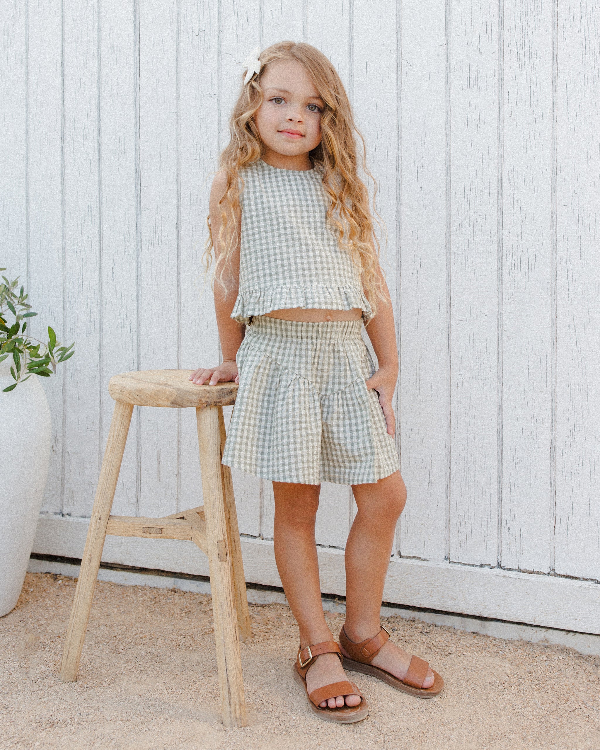 Sparrow Skirt || Eucalyptus Gingham