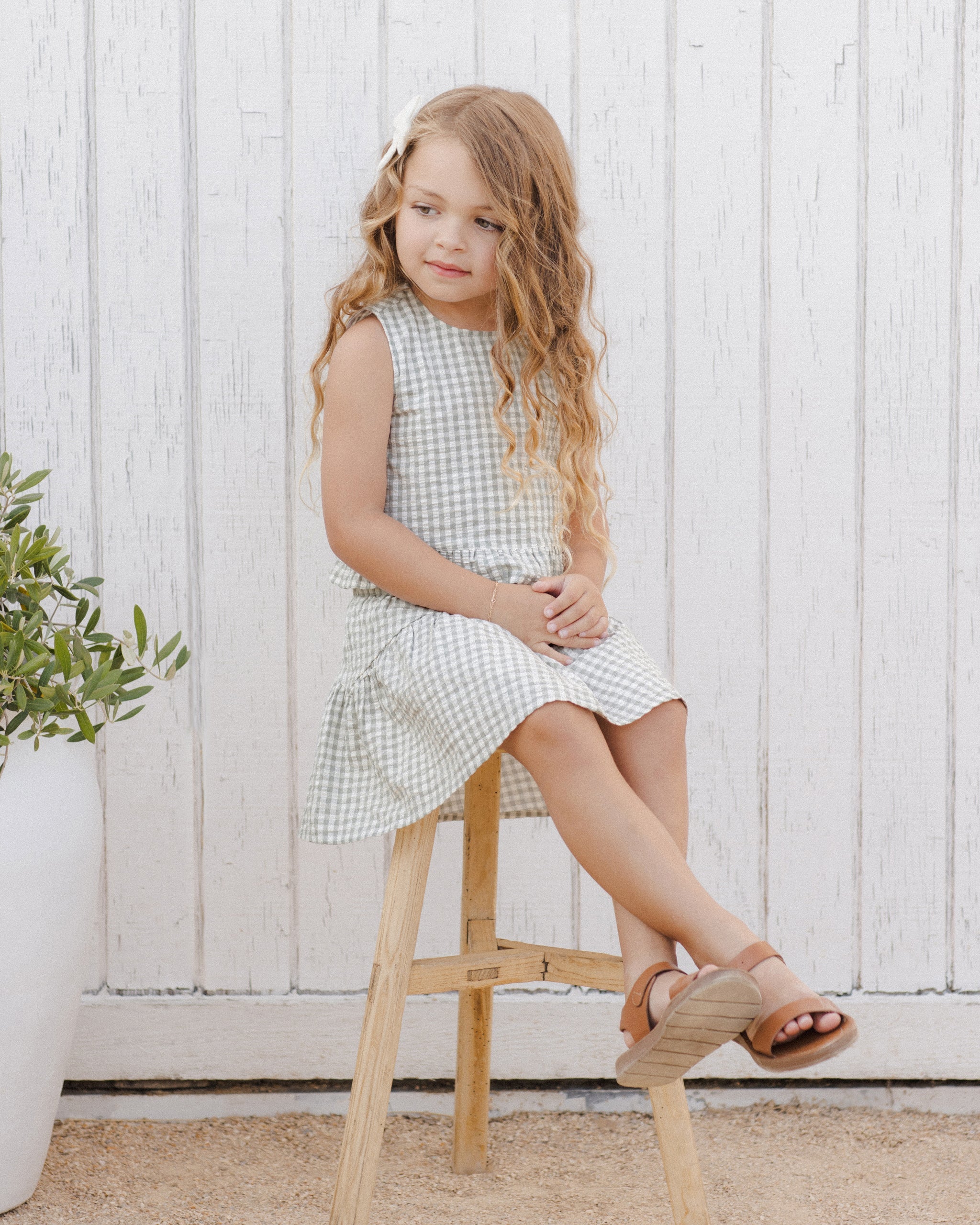 Sparrow Skirt || Eucalyptus Gingham