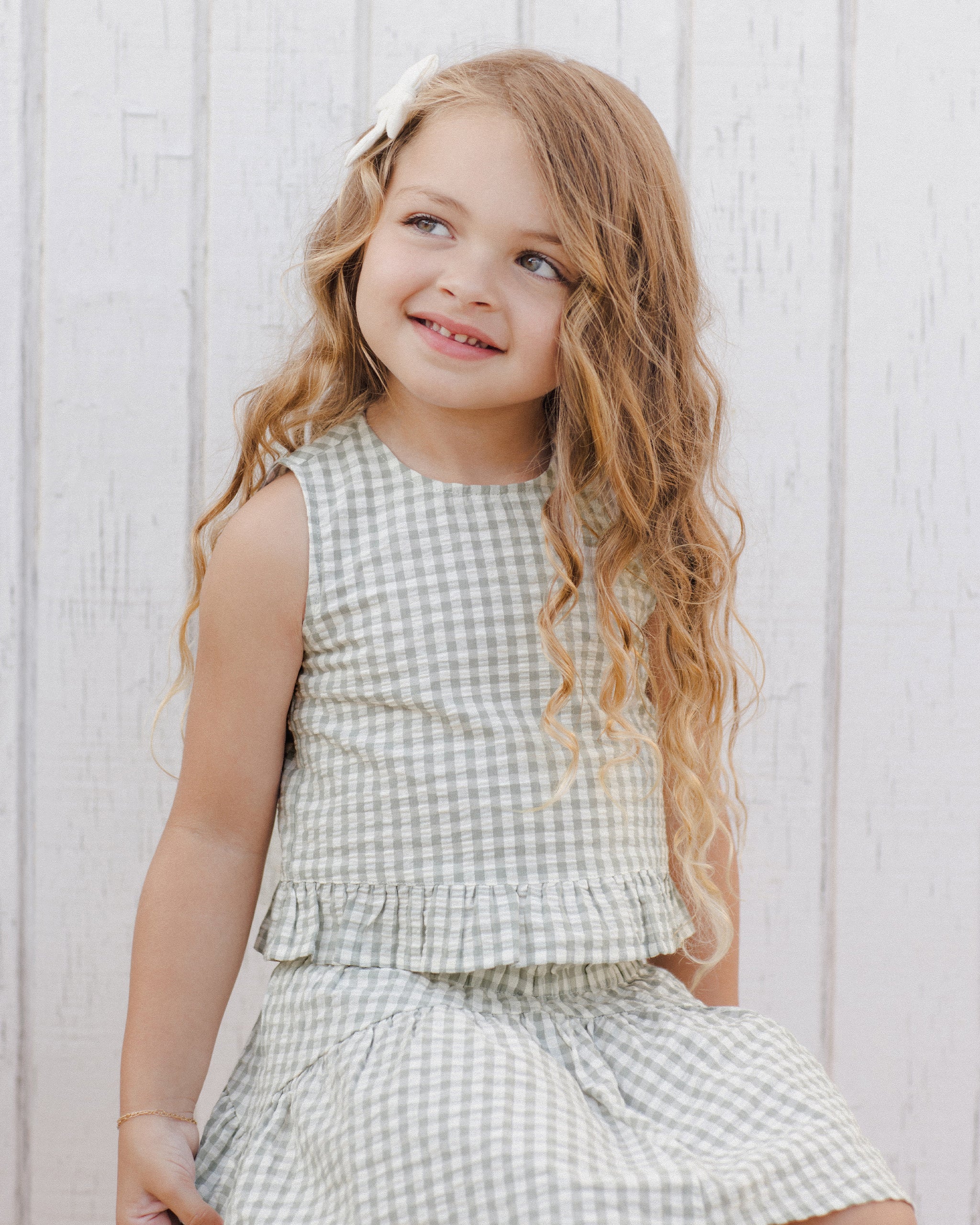 Sparrow Skirt || Eucalyptus Gingham