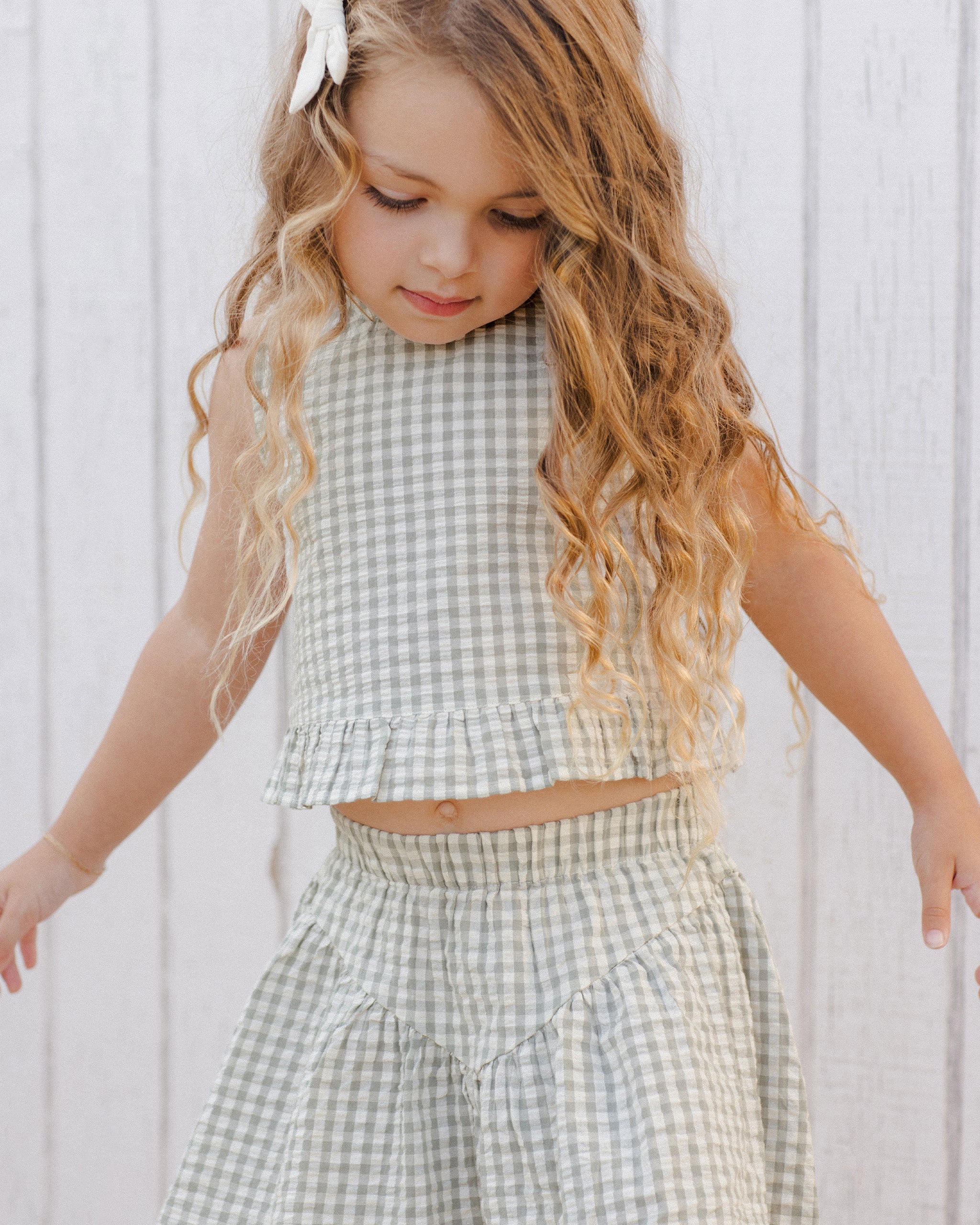 Sparrow Skirt || Eucalyptus Gingham