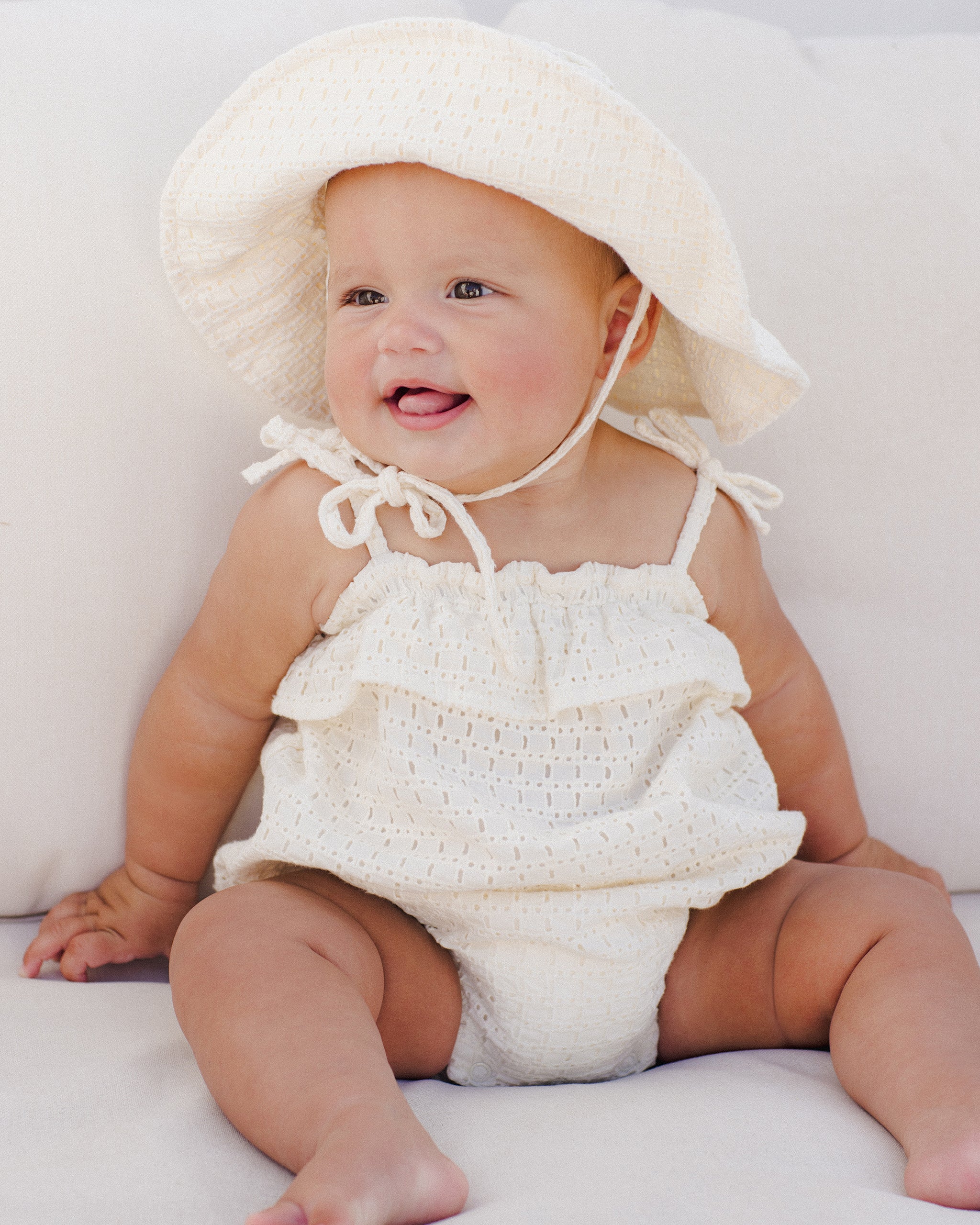 Ruffle Romper || Ivory