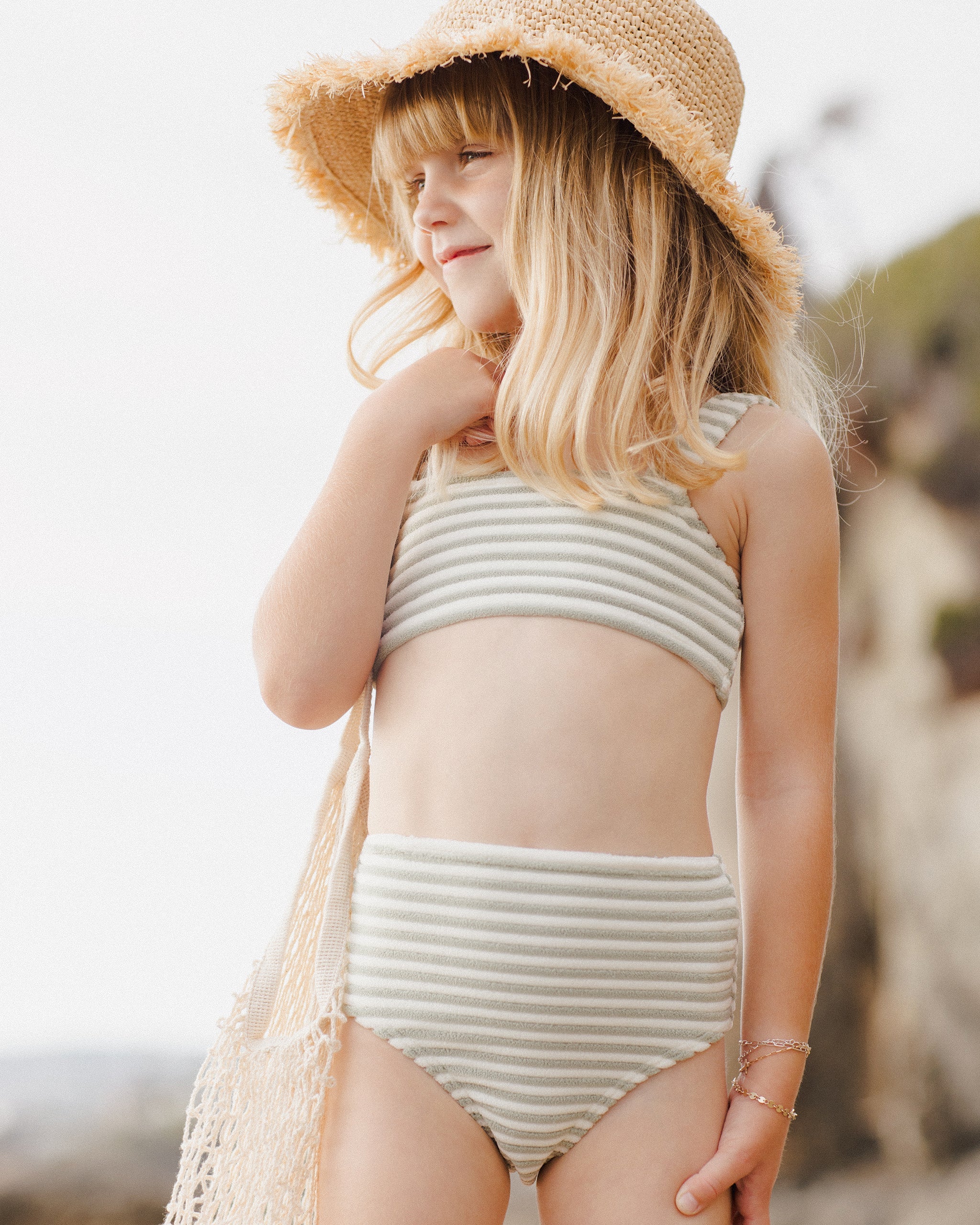 Brently Bikini || Sage Stripe