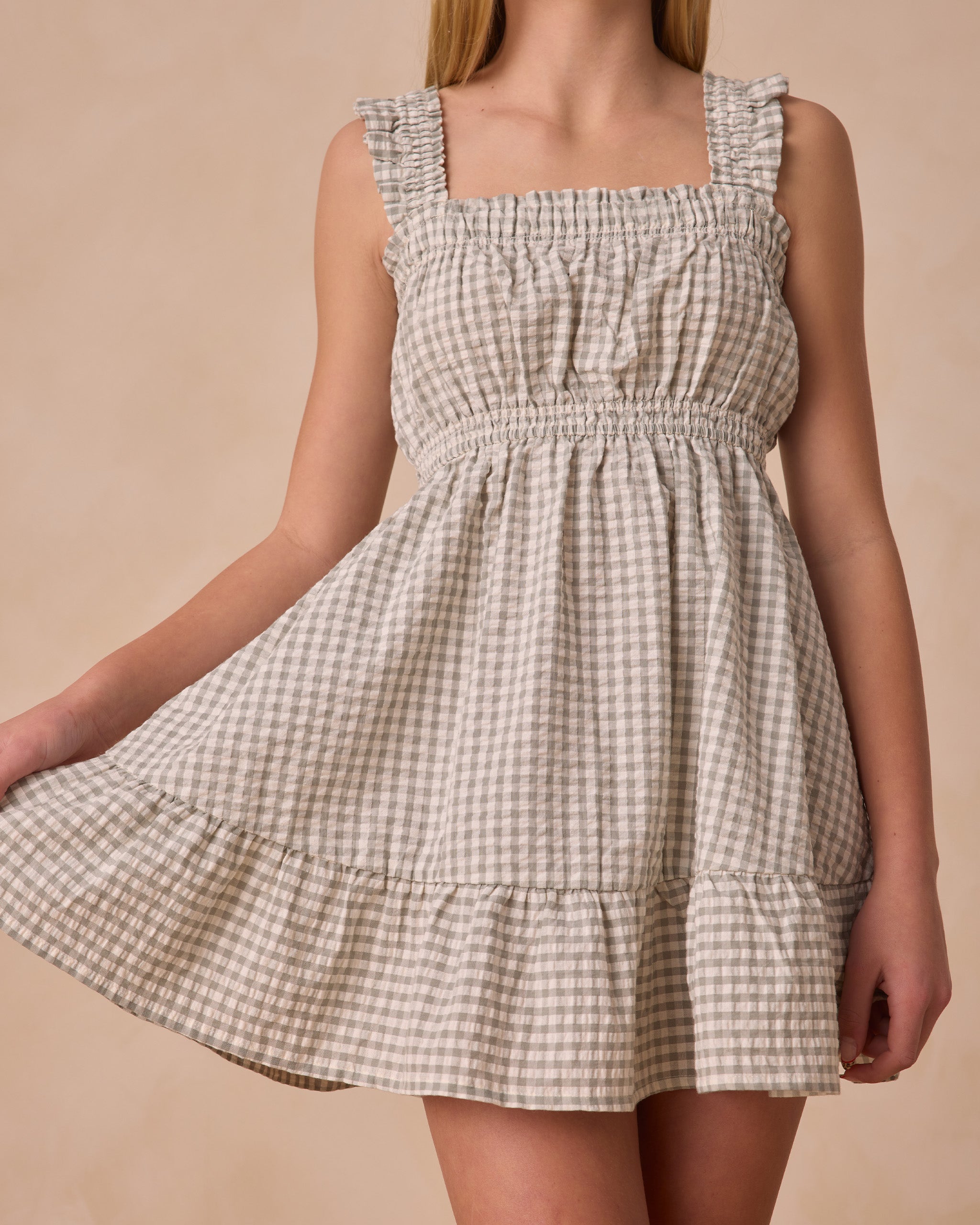 Annalise Dress || Eucalyptus Gingham Teen