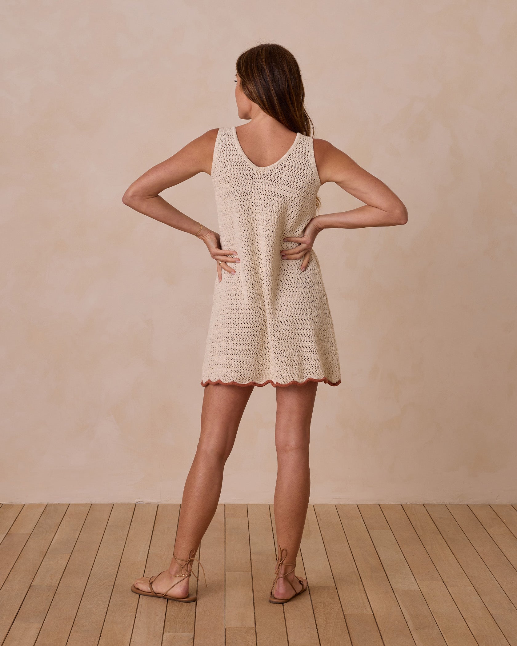 Crochet Tank Mini Dress | Natural