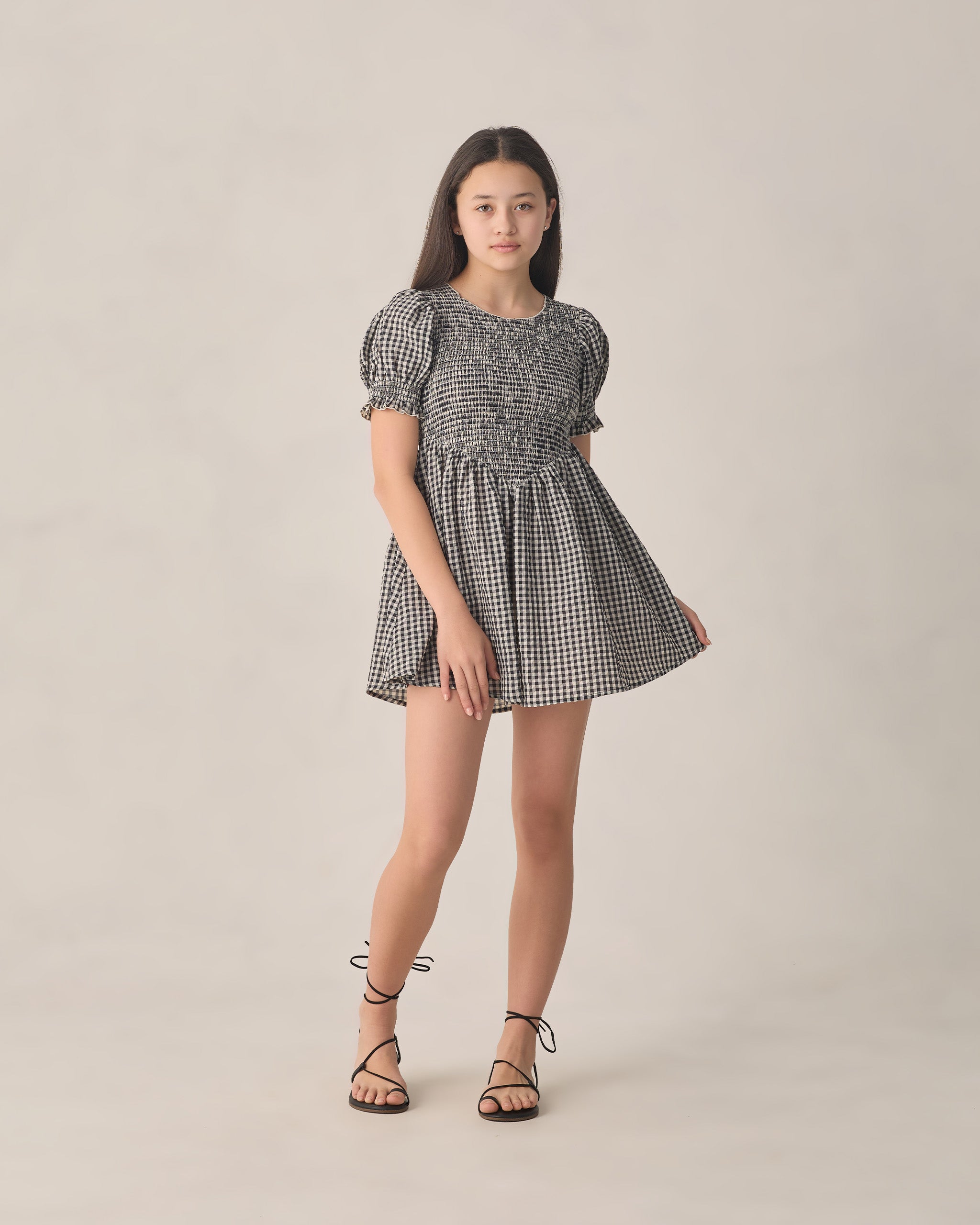 Teen Louise Dress Black Check - Rylee + Cru | Kids Clothes | Trendy Baby Clothes | Modern Infant Outfits |