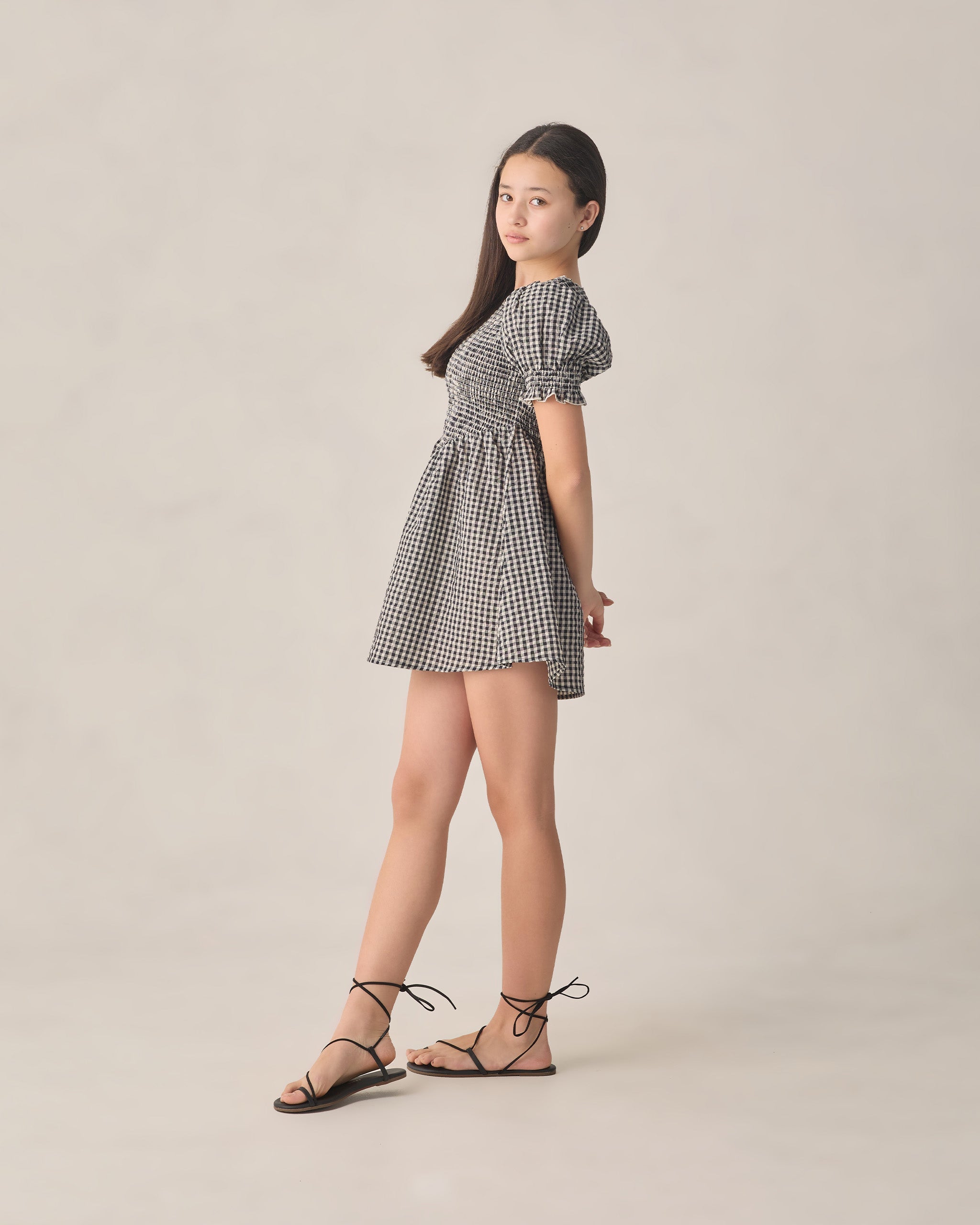 Teen Louise Dress Black Check - Rylee + Cru | Kids Clothes | Trendy Baby Clothes | Modern Infant Outfits |