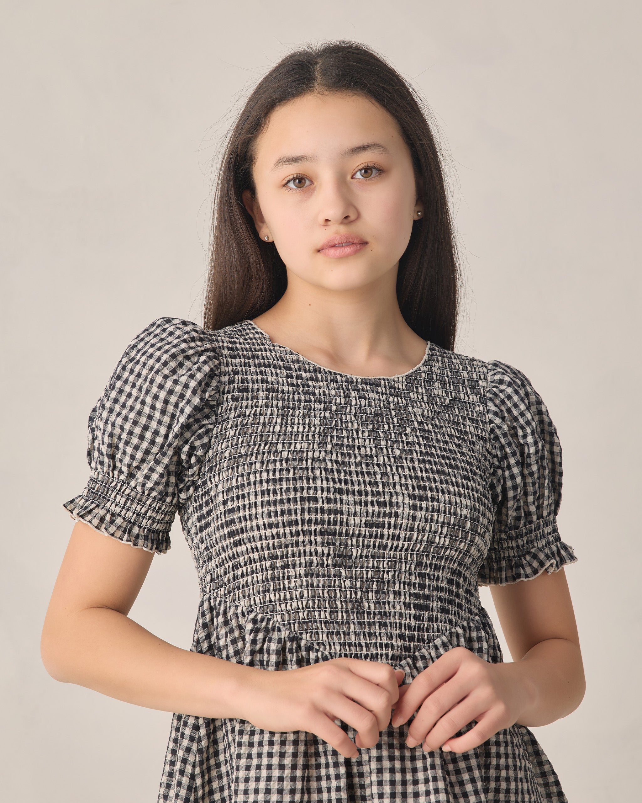 Teen Louise Dress Black Check - Rylee + Cru | Kids Clothes | Trendy Baby Clothes | Modern Infant Outfits |