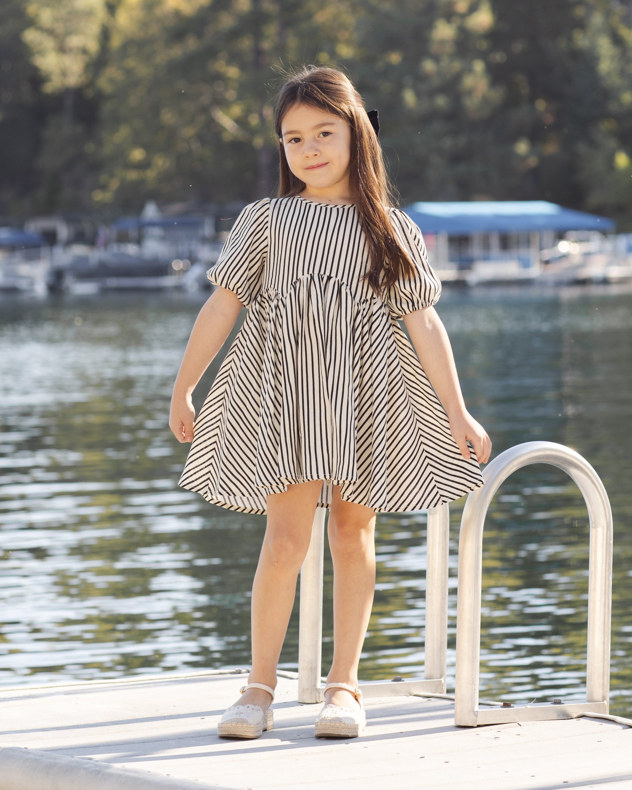 Rose Dress Wavy Stripe - Rylee + Cru | Kids Clothes | Trendy Baby Clothes | Modern Infant Outfits |
