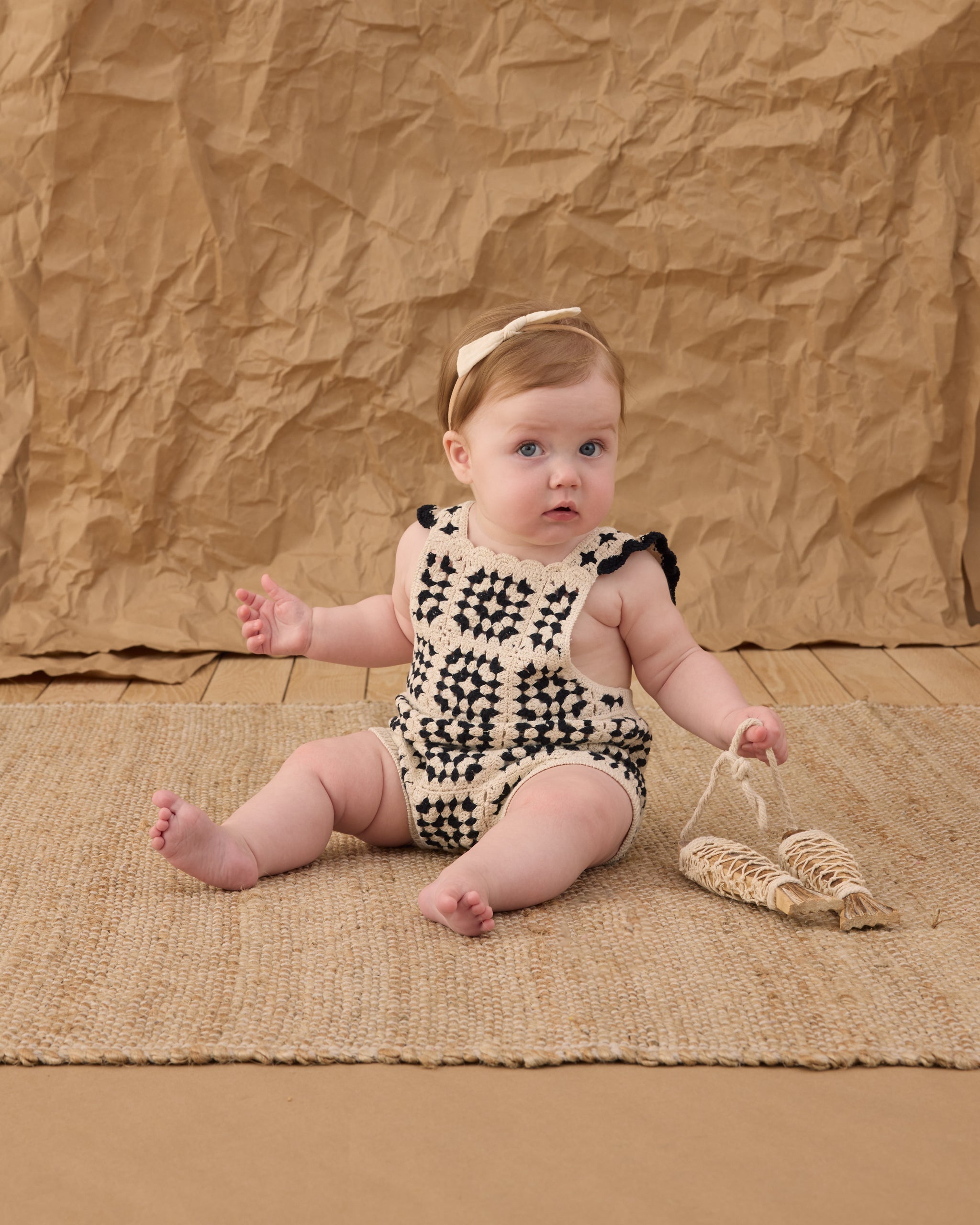 Crochet Romper Abstract - Rylee + Cru | Kids Clothes | Trendy Baby Clothes | Modern Infant Outfits |