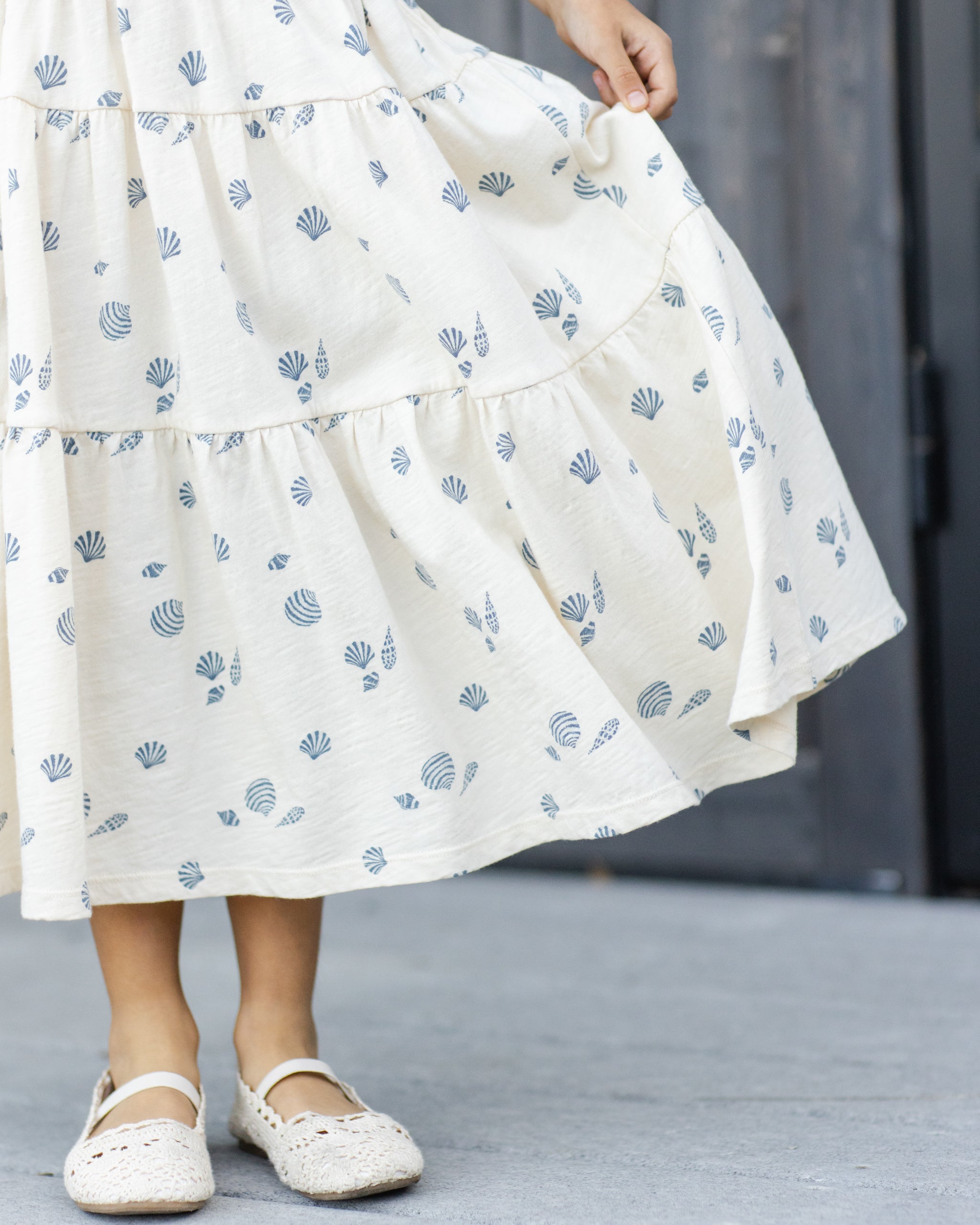 Tiered Midi Skirt Seashells