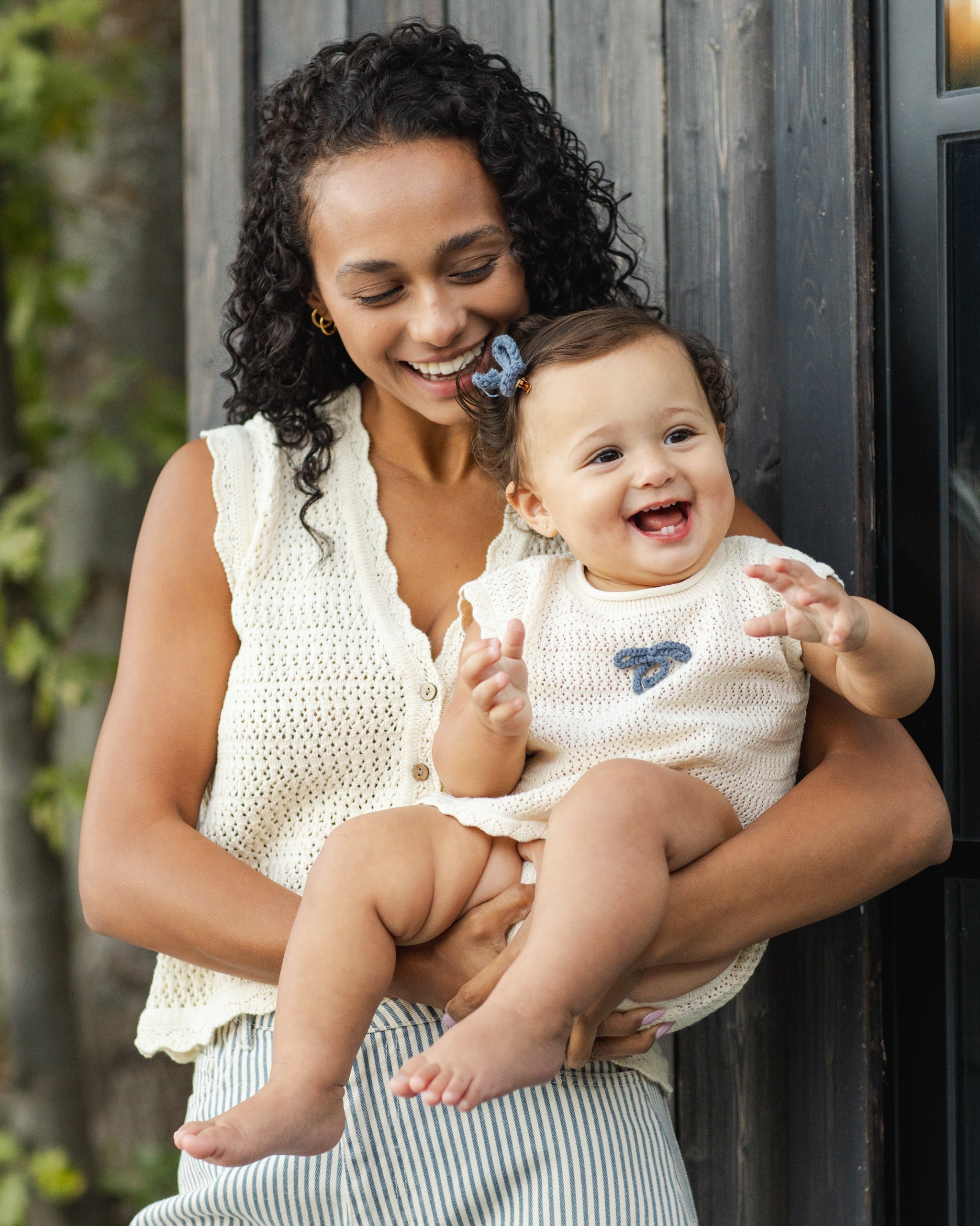 Gilet en maille pour femme, couleur naturelle