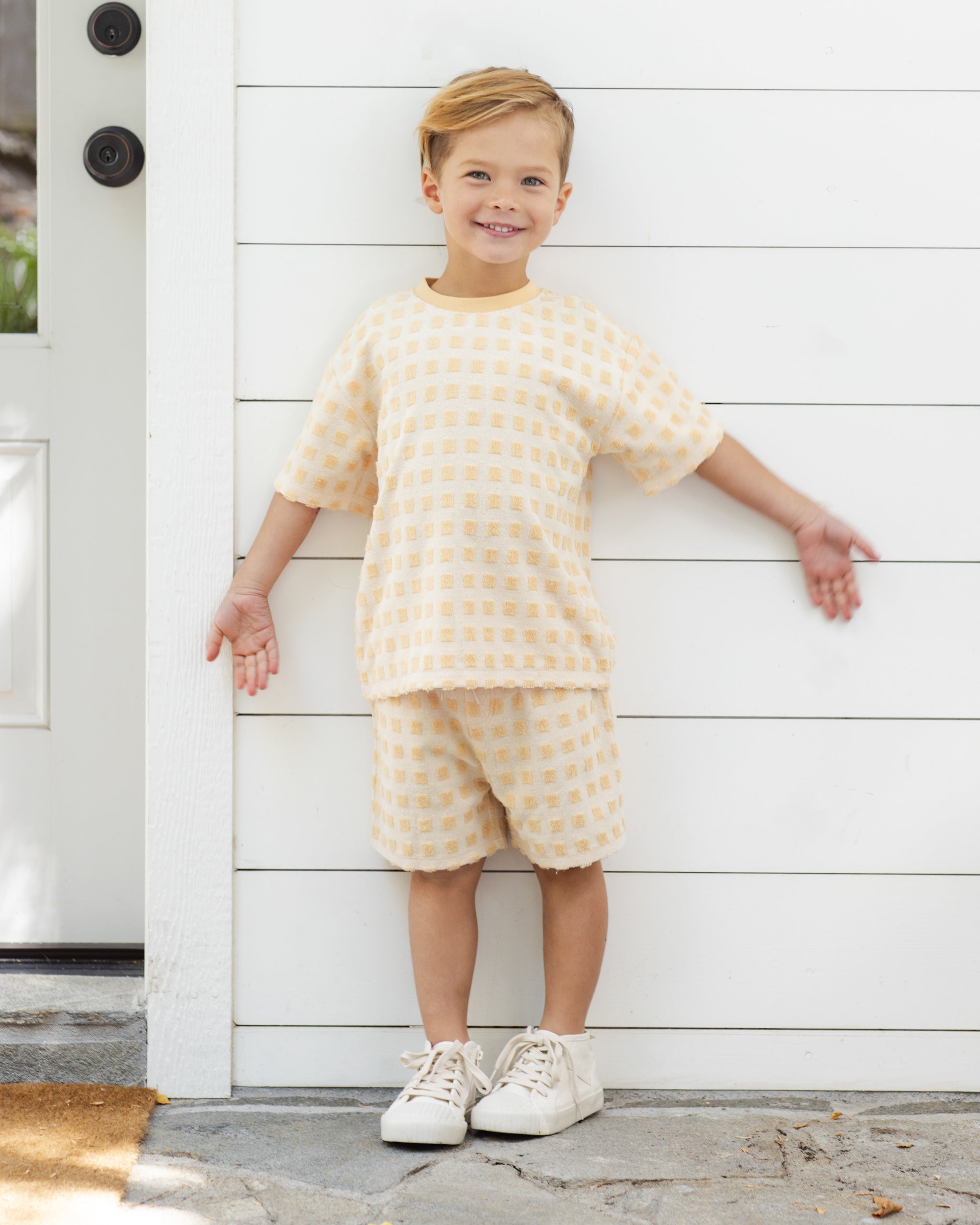 Relaxed Tee Butterscotch Grid