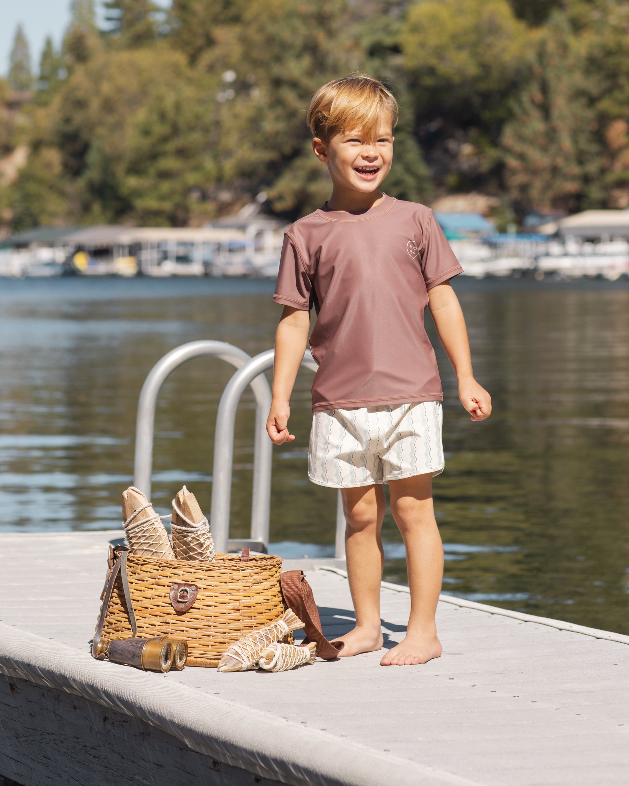 Maillot de bain rayé ondulé