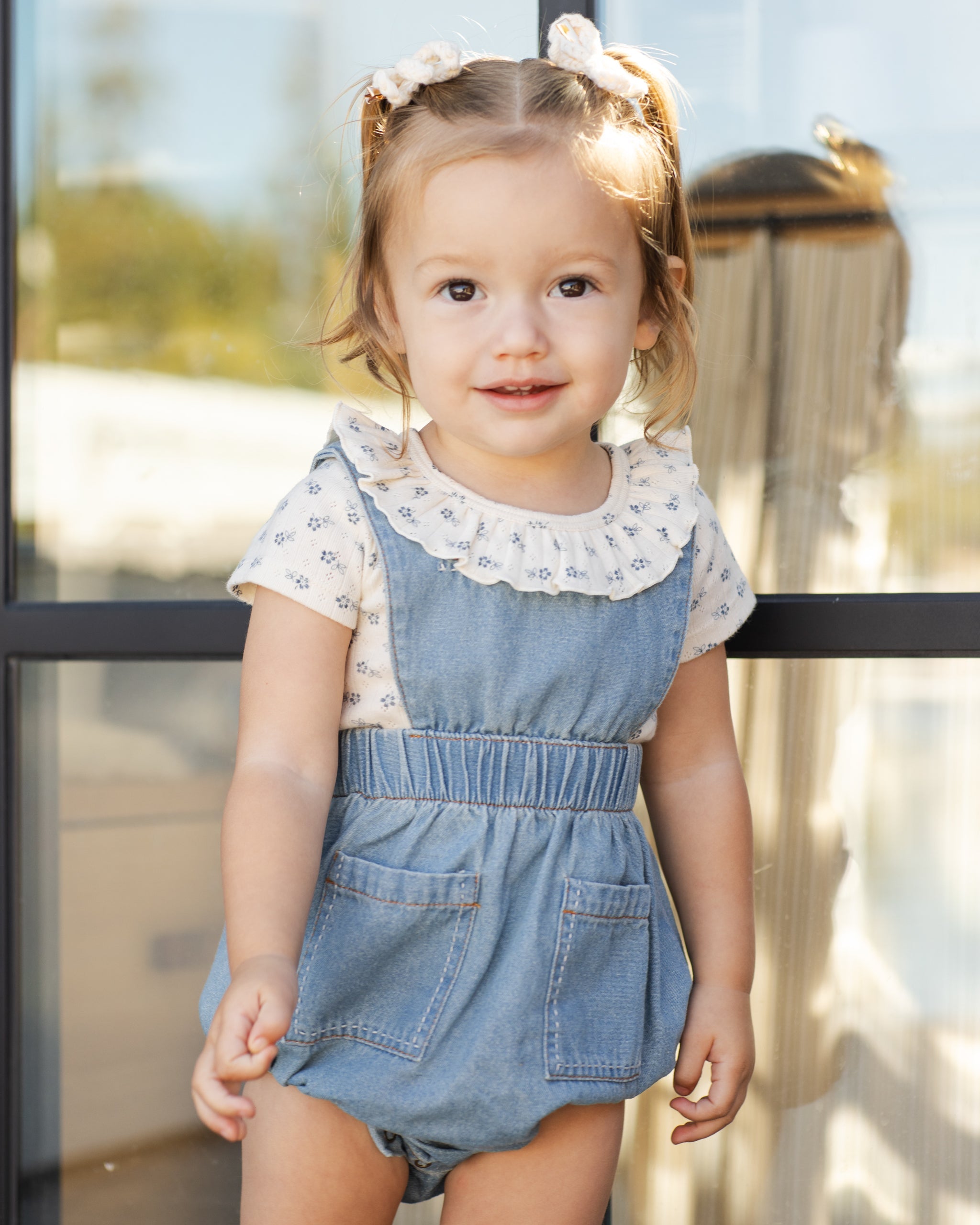 Denim Romper Washed Blue