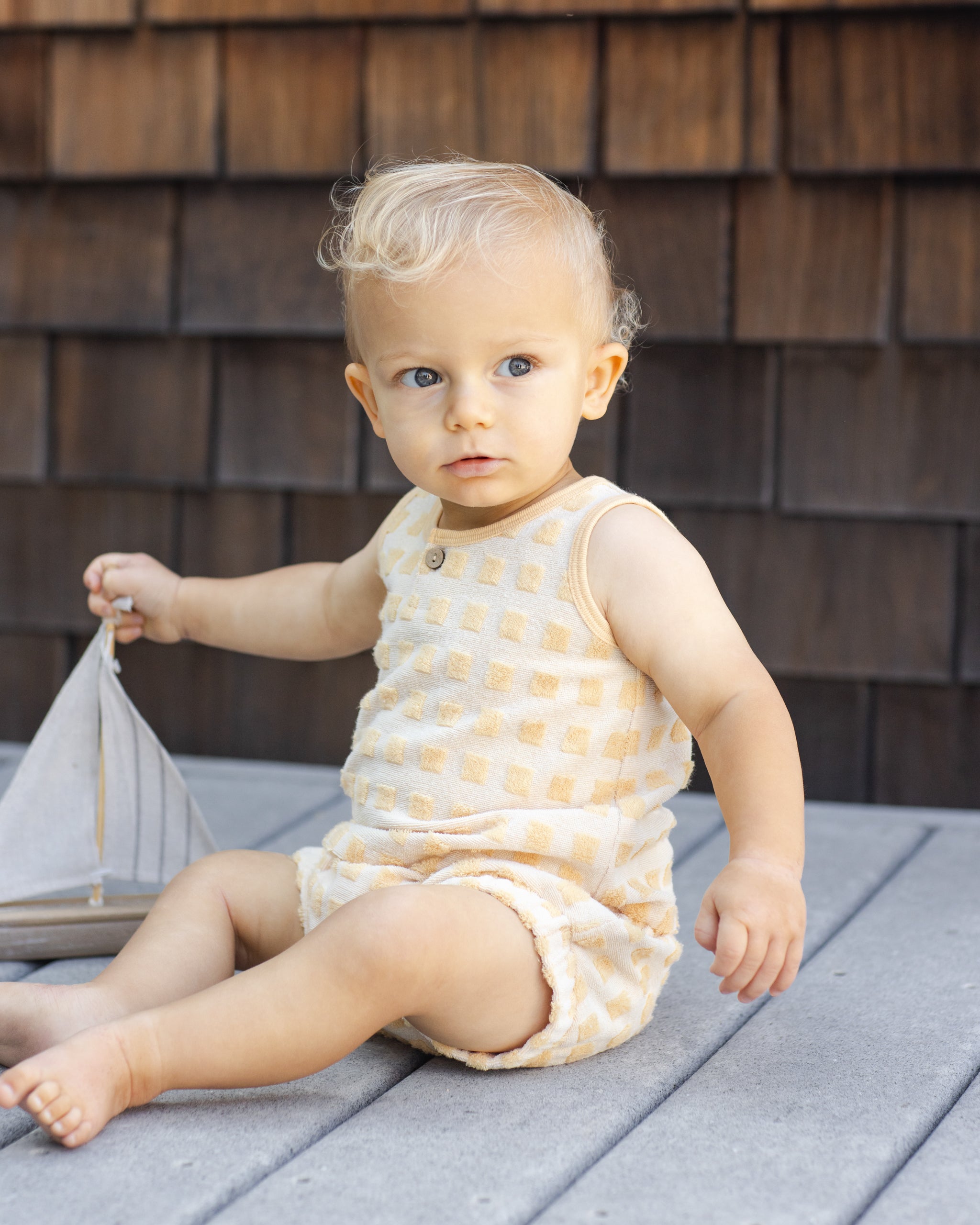 Baby Tank Set Butterscotch Grid