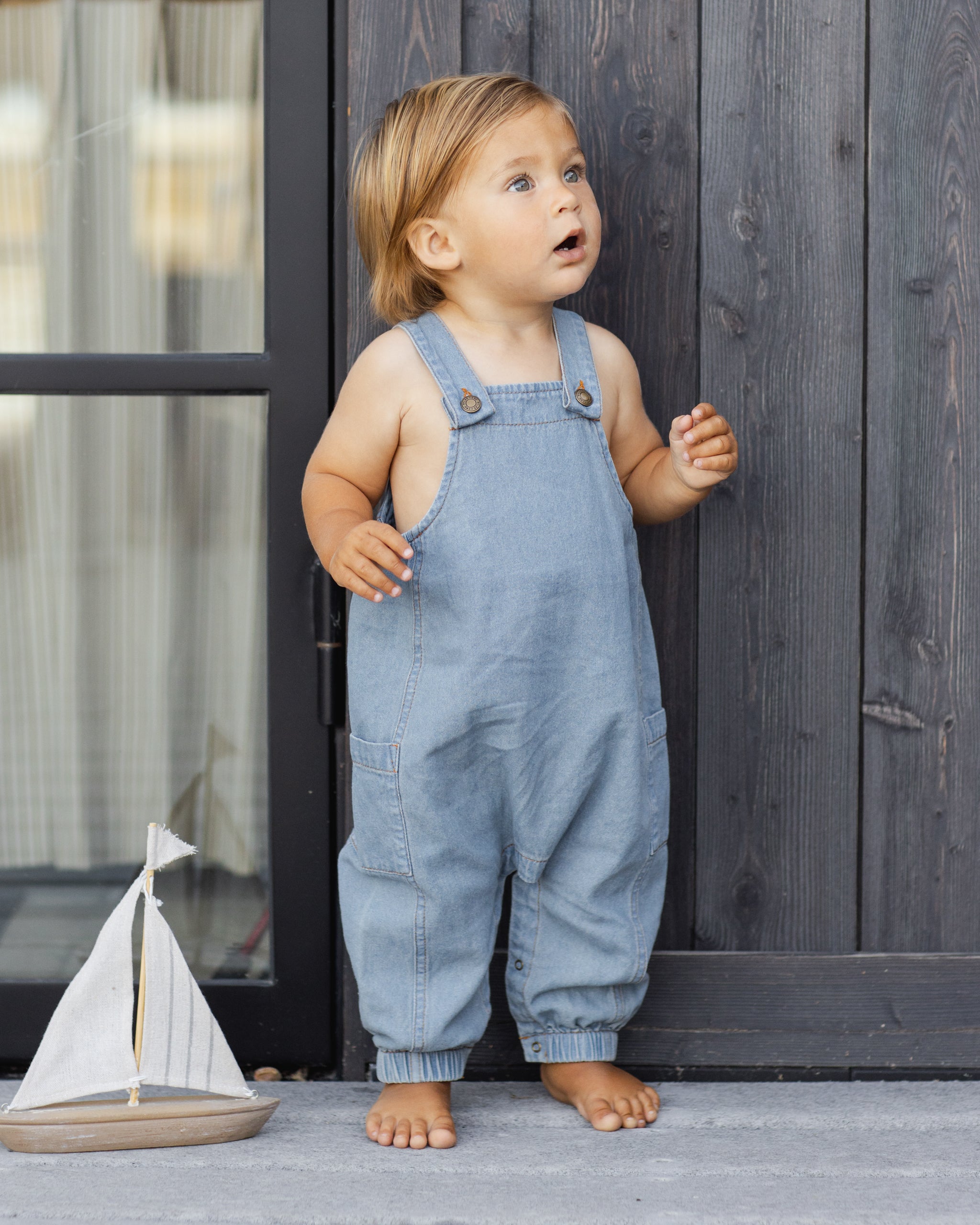 Cargo Baby Overall Washed Blue