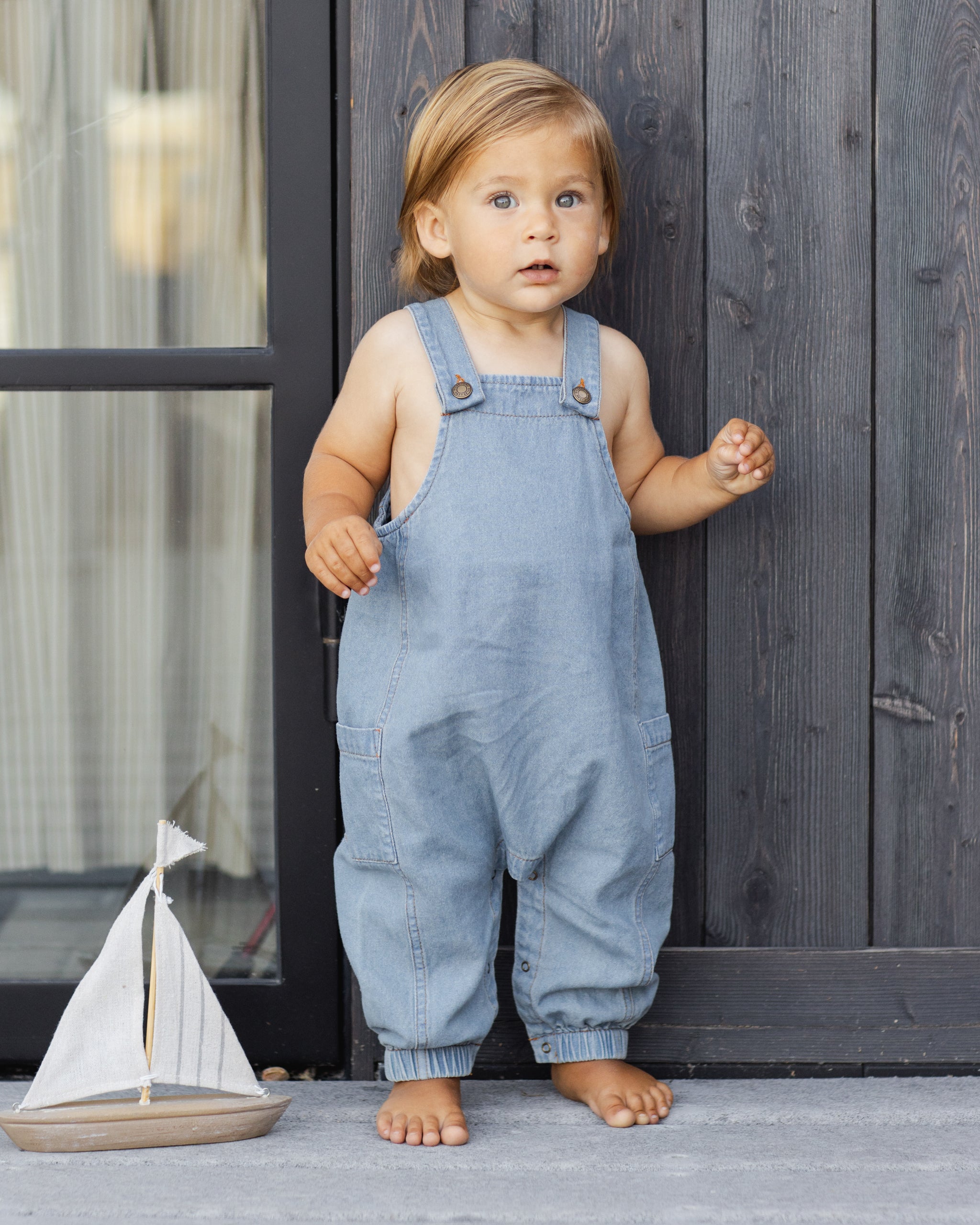 Cargo Baby Overall Washed Blue