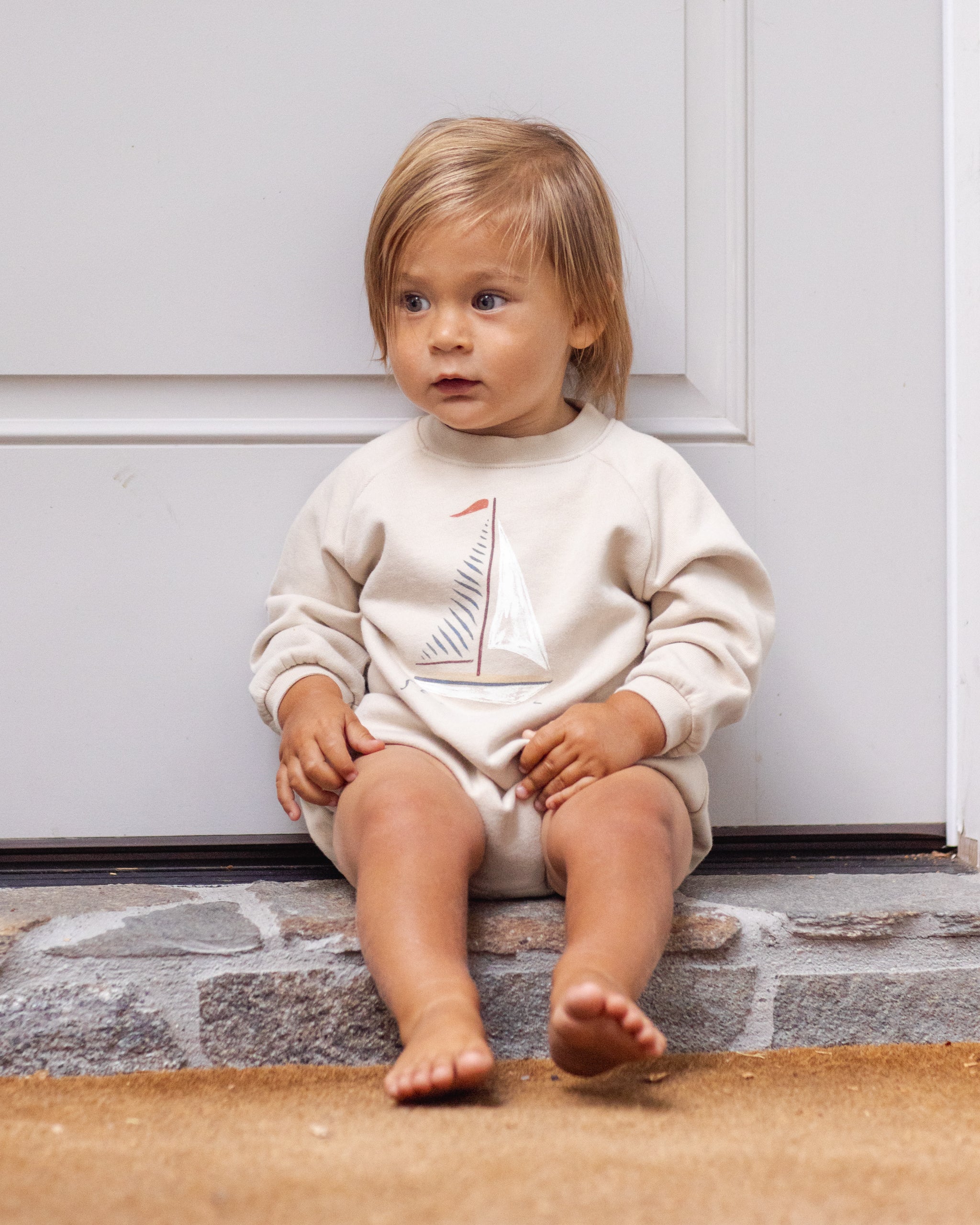 Ensemble barboteuse à col rond Sail