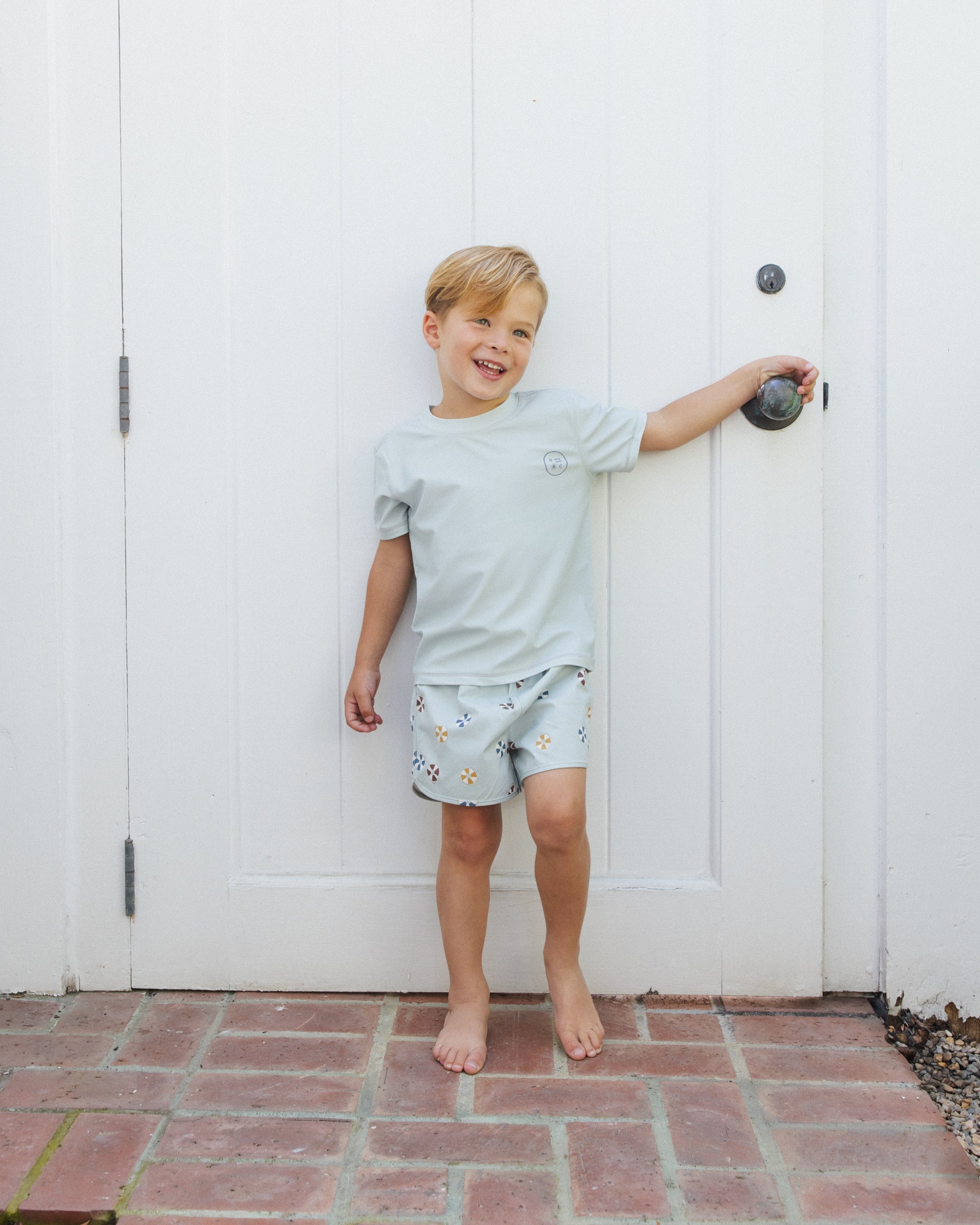 Rashguard manches courtes couleur vert d'eau