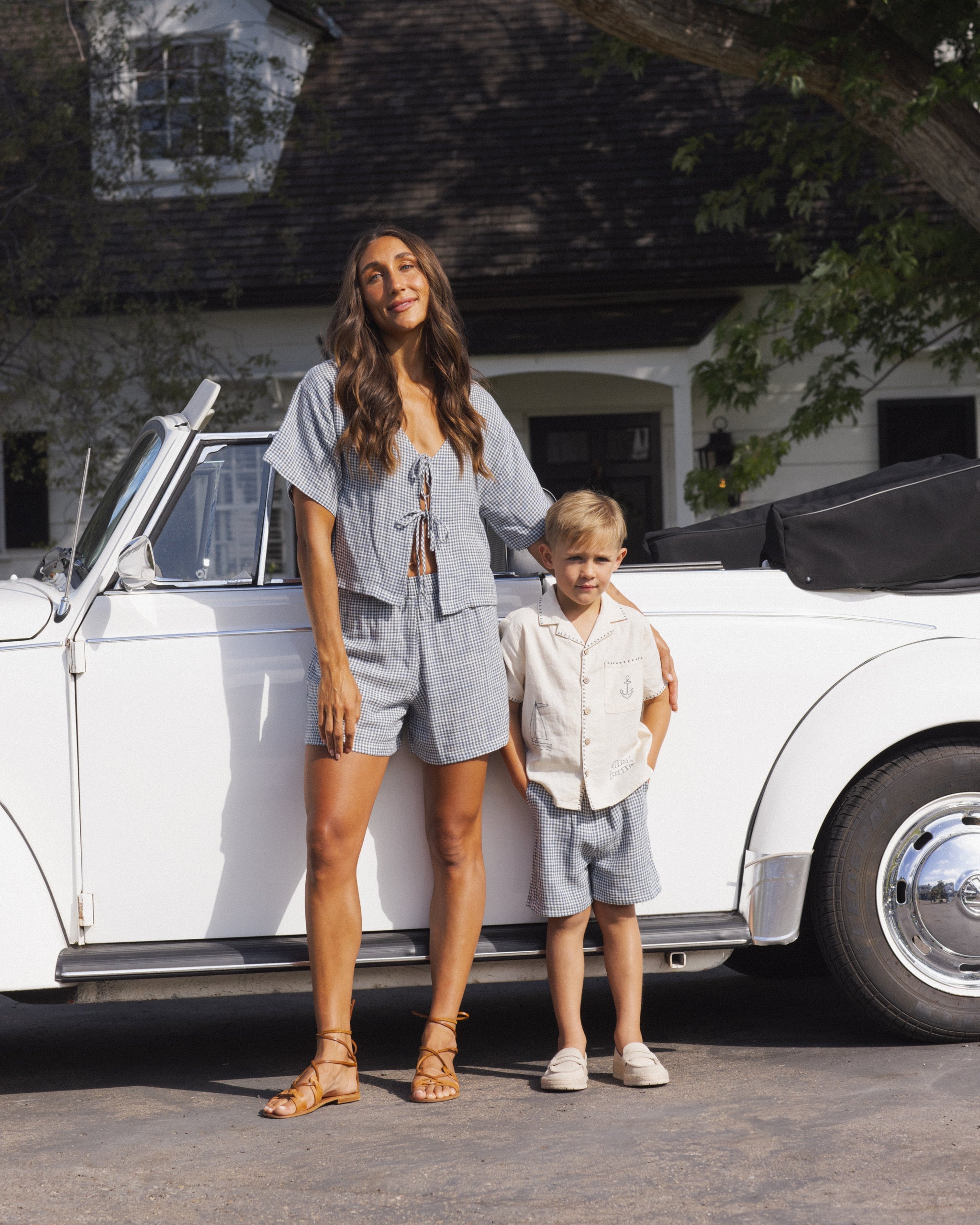 Ensemble Juniper pour femme, motif vichy marin