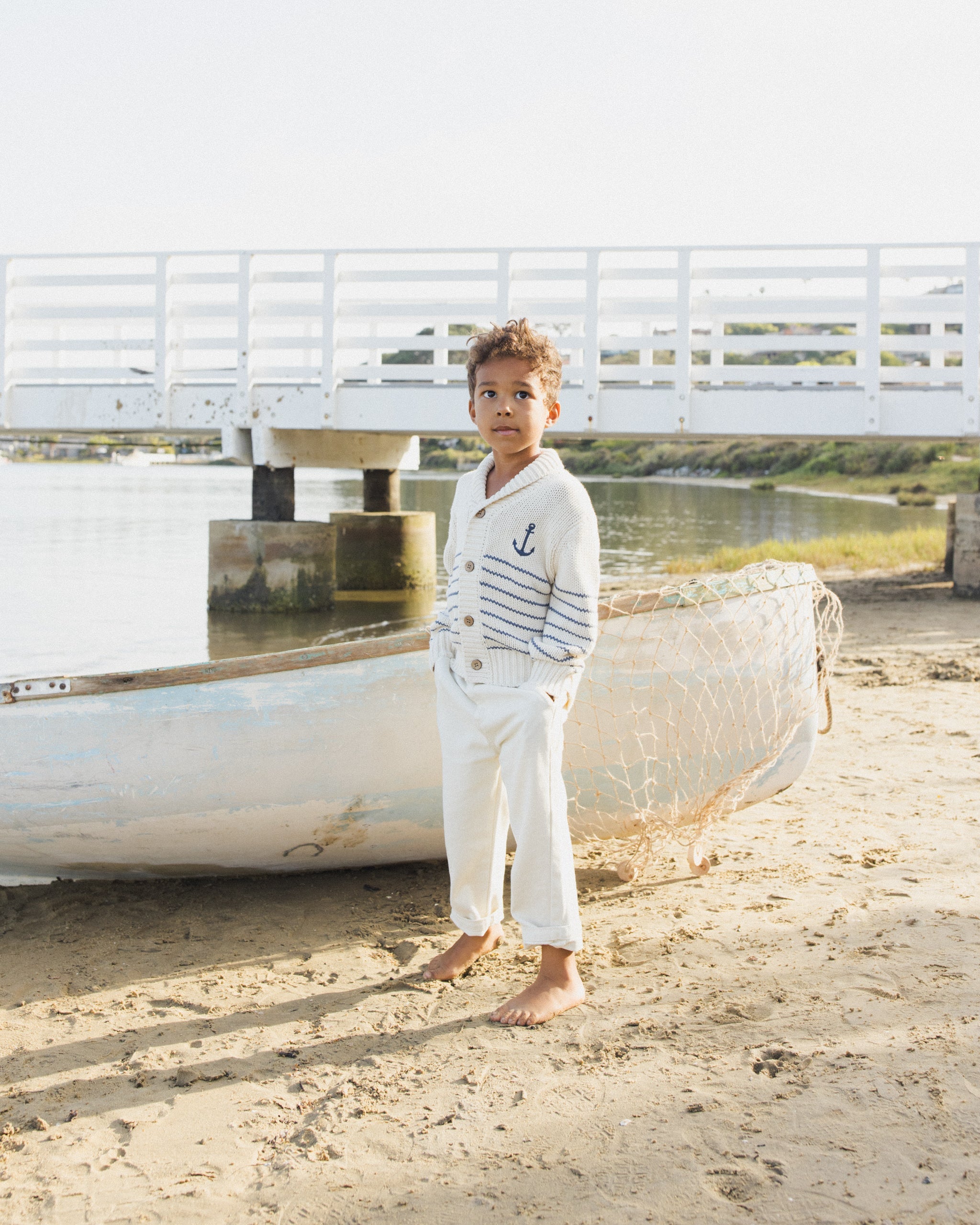 Shawl Cardigan Natural & Marine