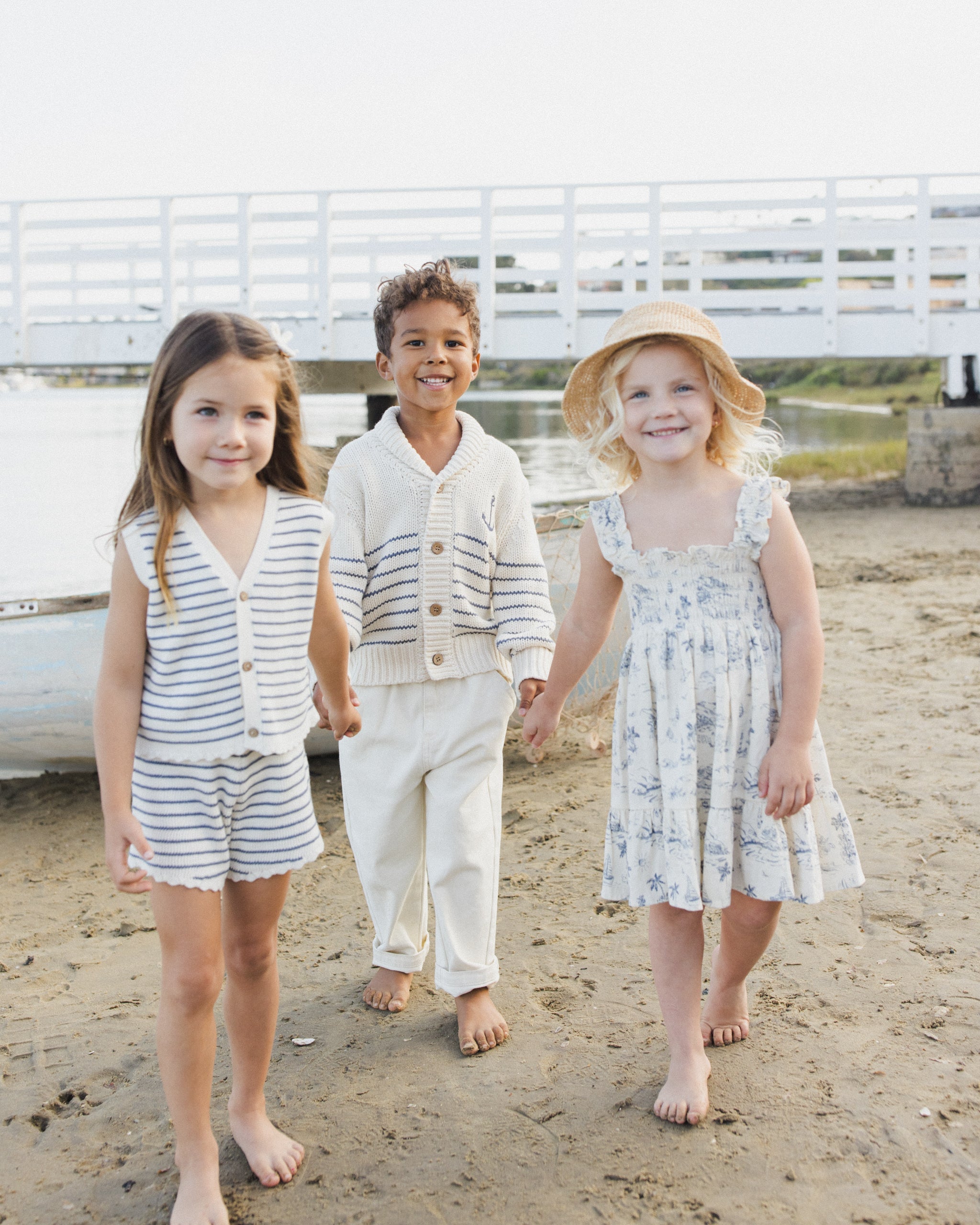 Knit Vest Set Marine Stripe