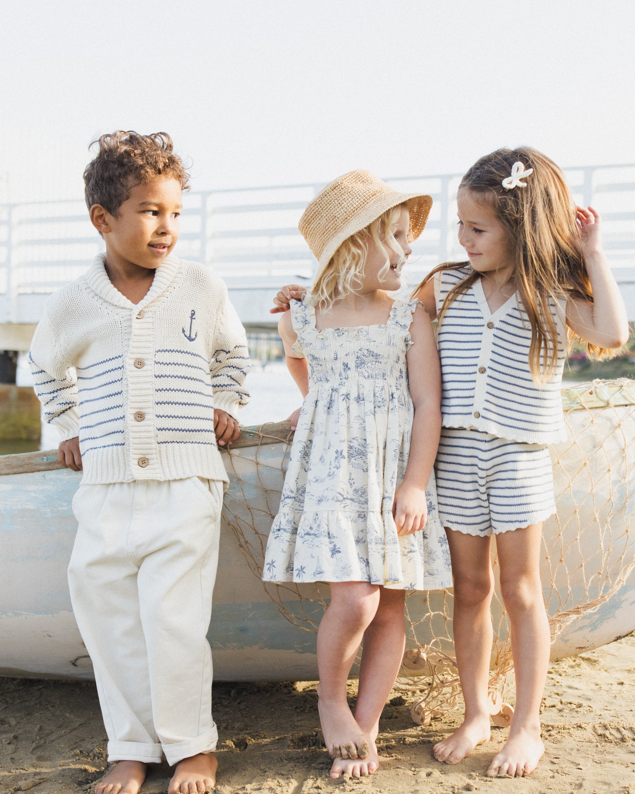 Shawl Cardigan Natural & Marine