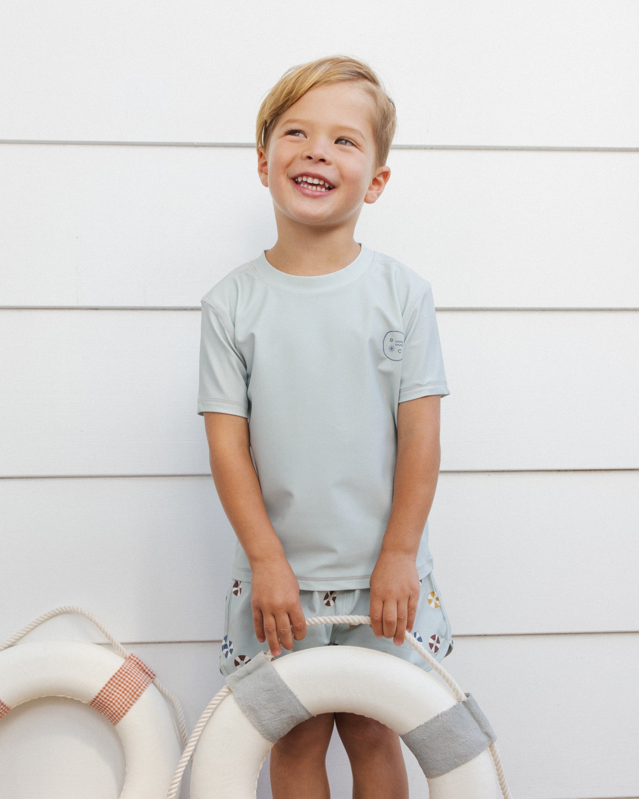 Rashguard manches courtes couleur vert d'eau