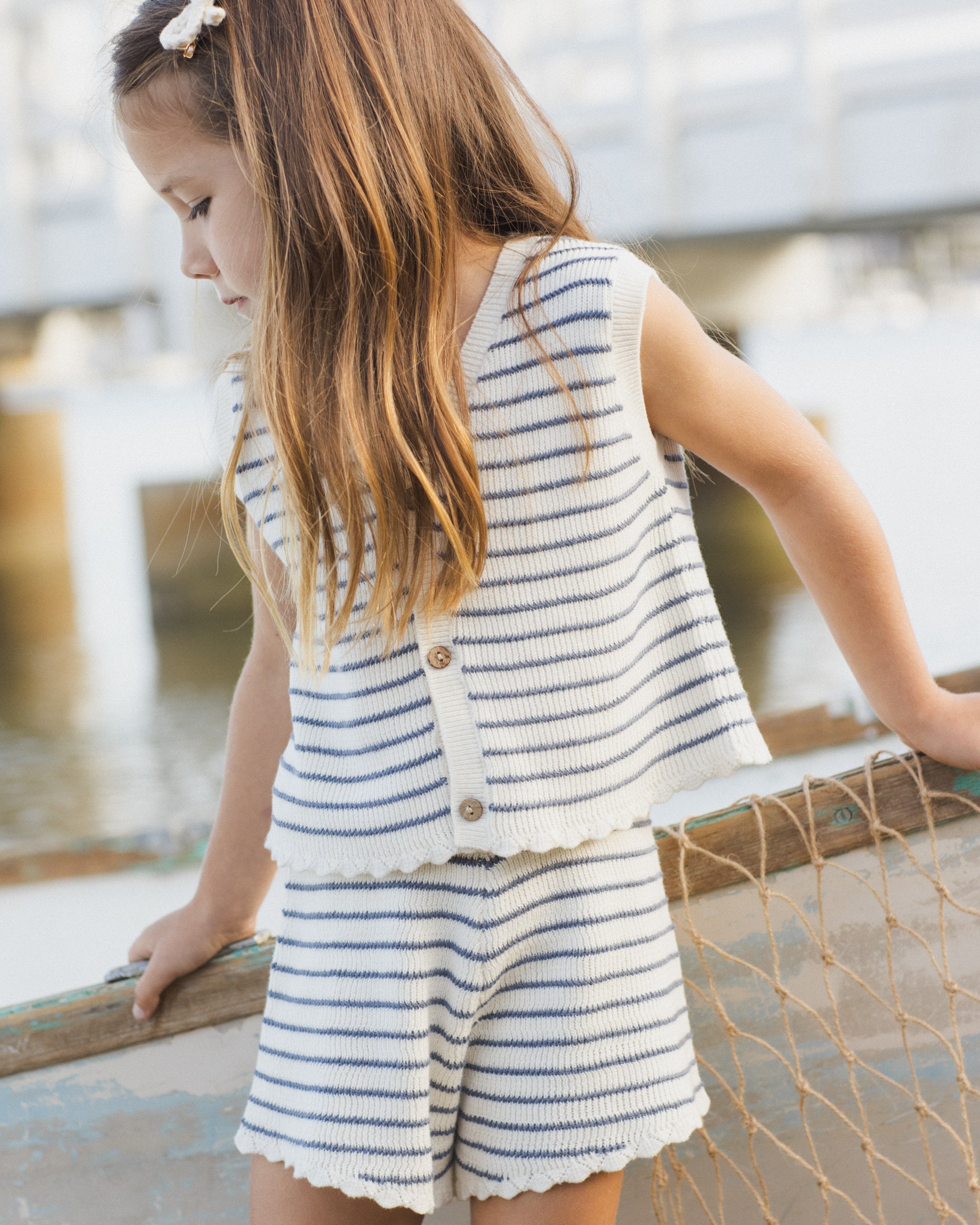 Knit Vest Set Marine Stripe