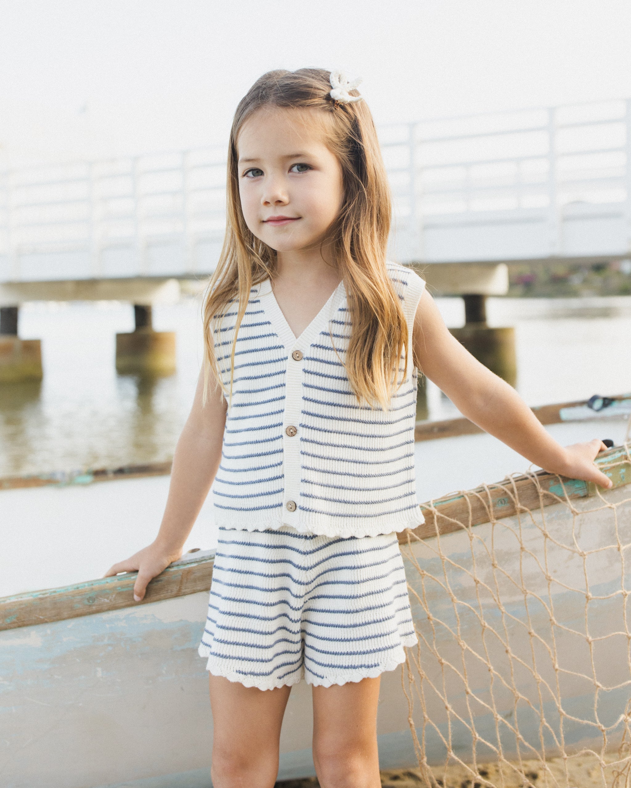 Knit Vest Set Marine Stripe