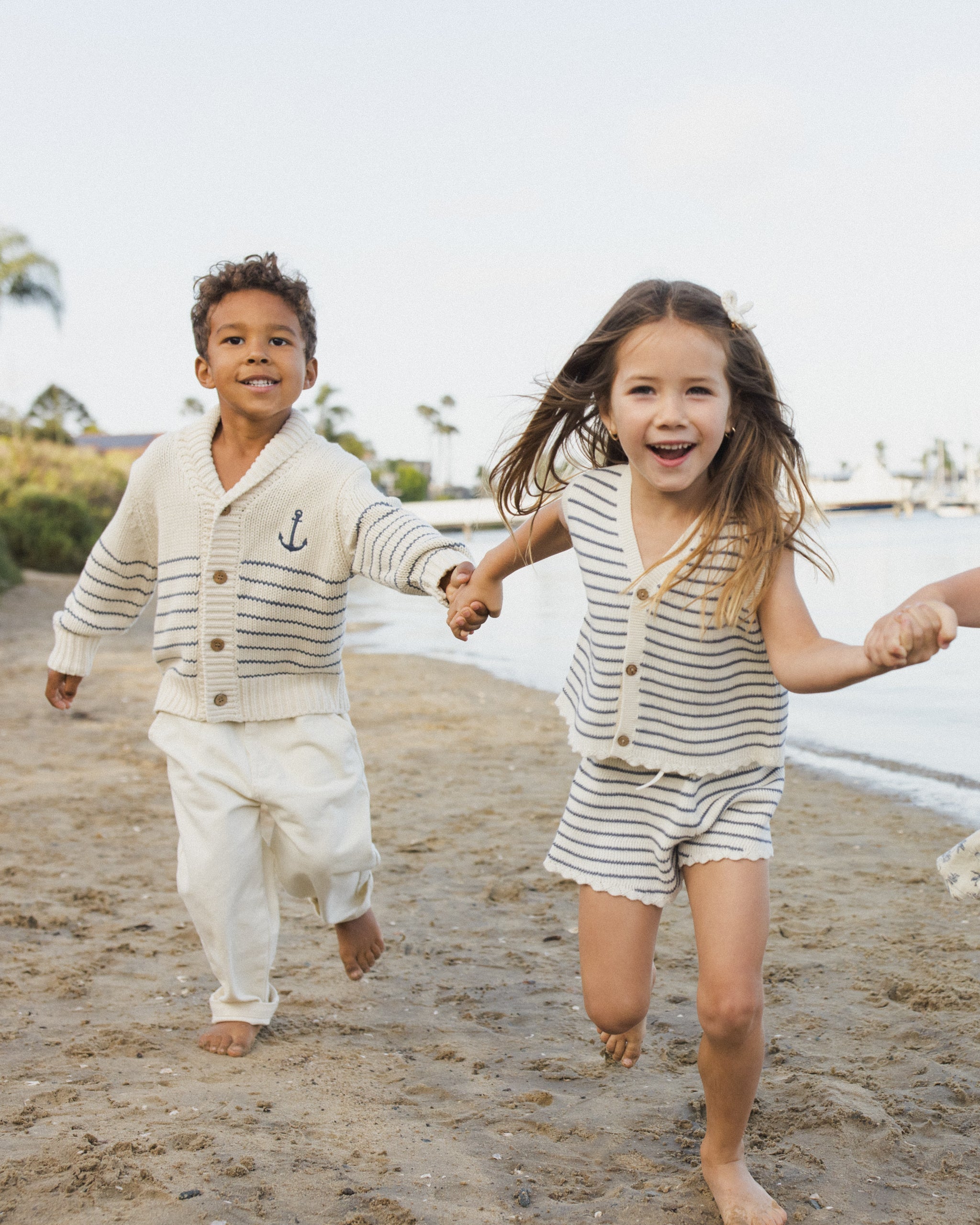 Knit Vest Set Marine Stripe