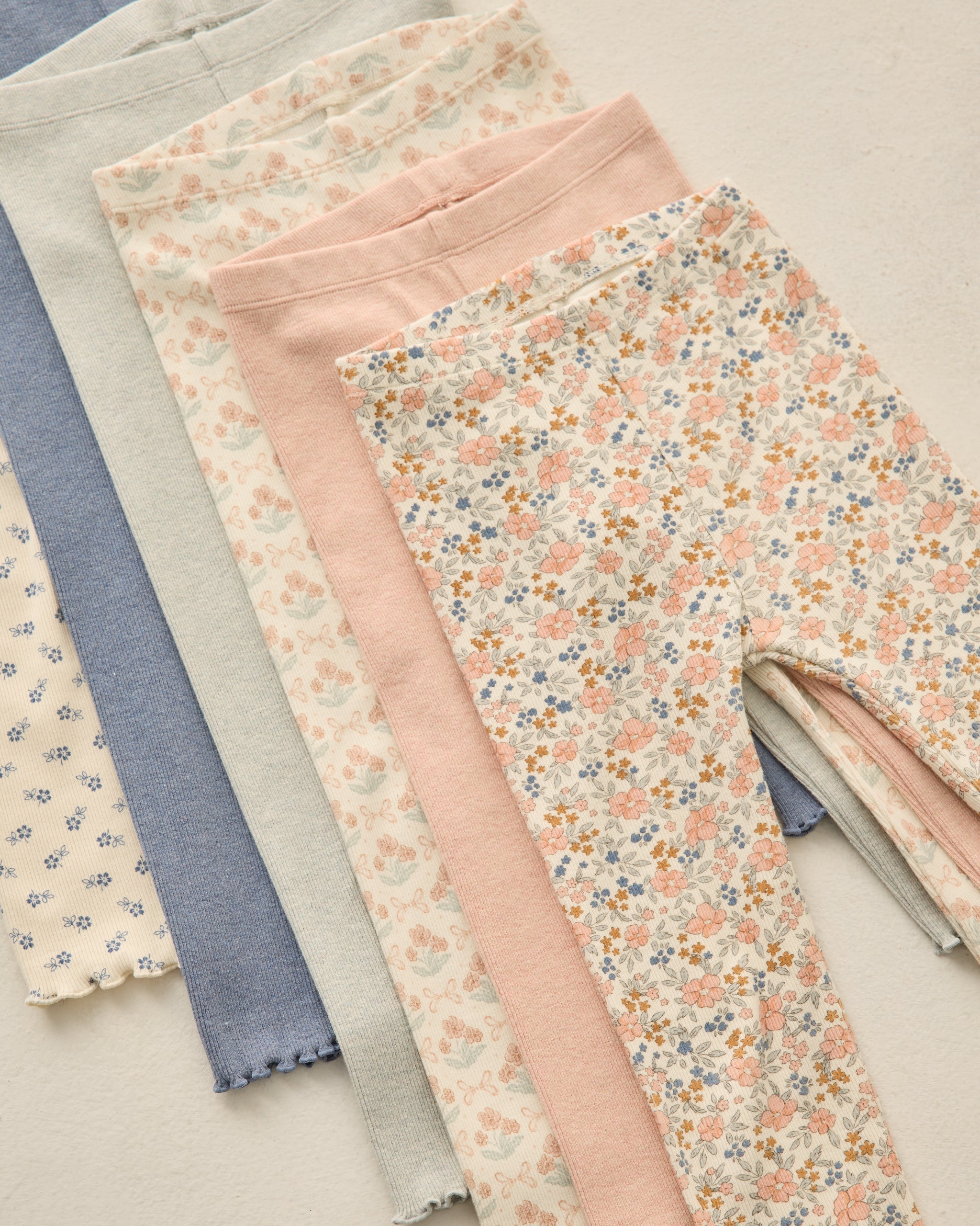 Ensemble legging côtelé Flower Field, Heathered Blush