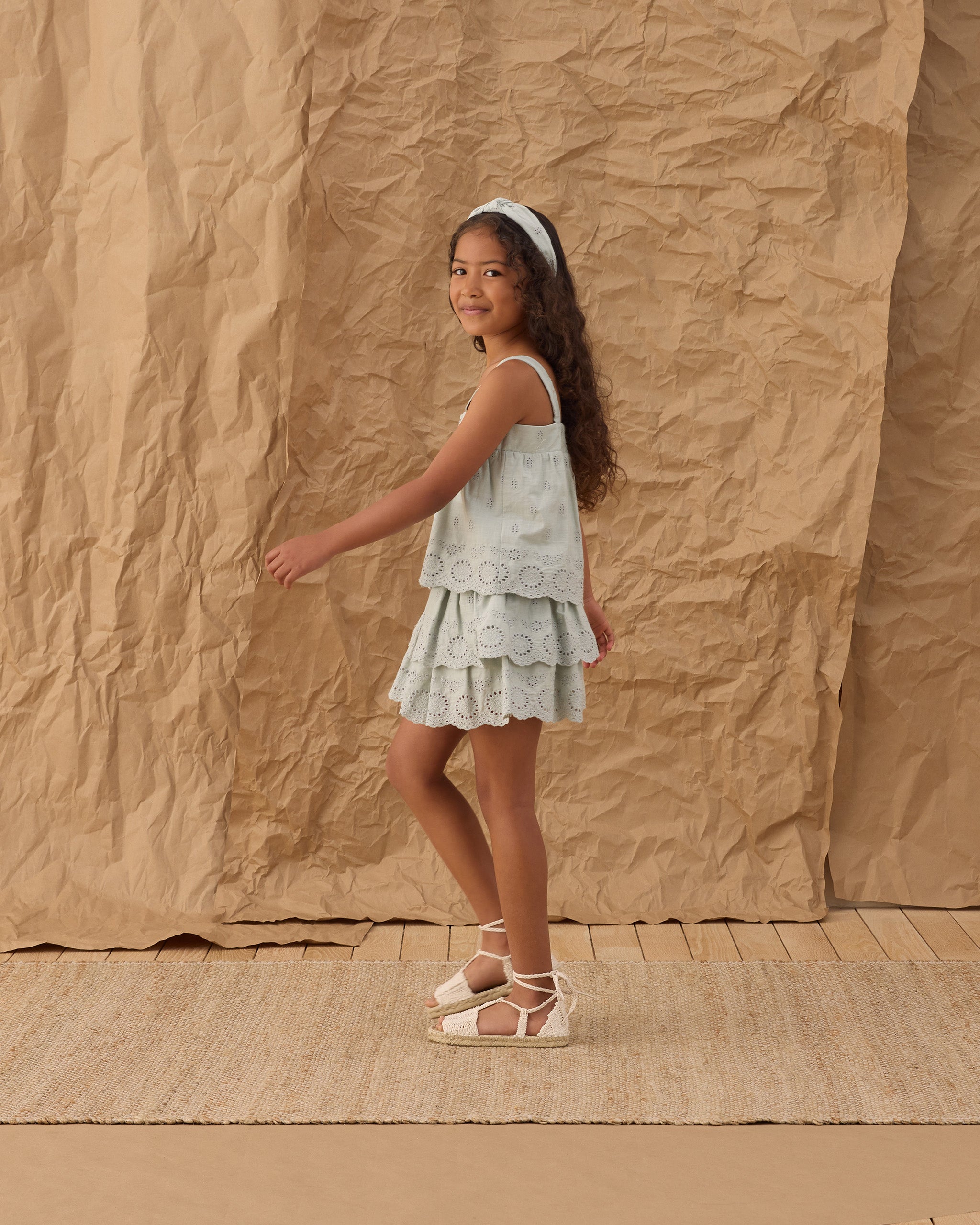 Rose Mini Skirt Seafoam