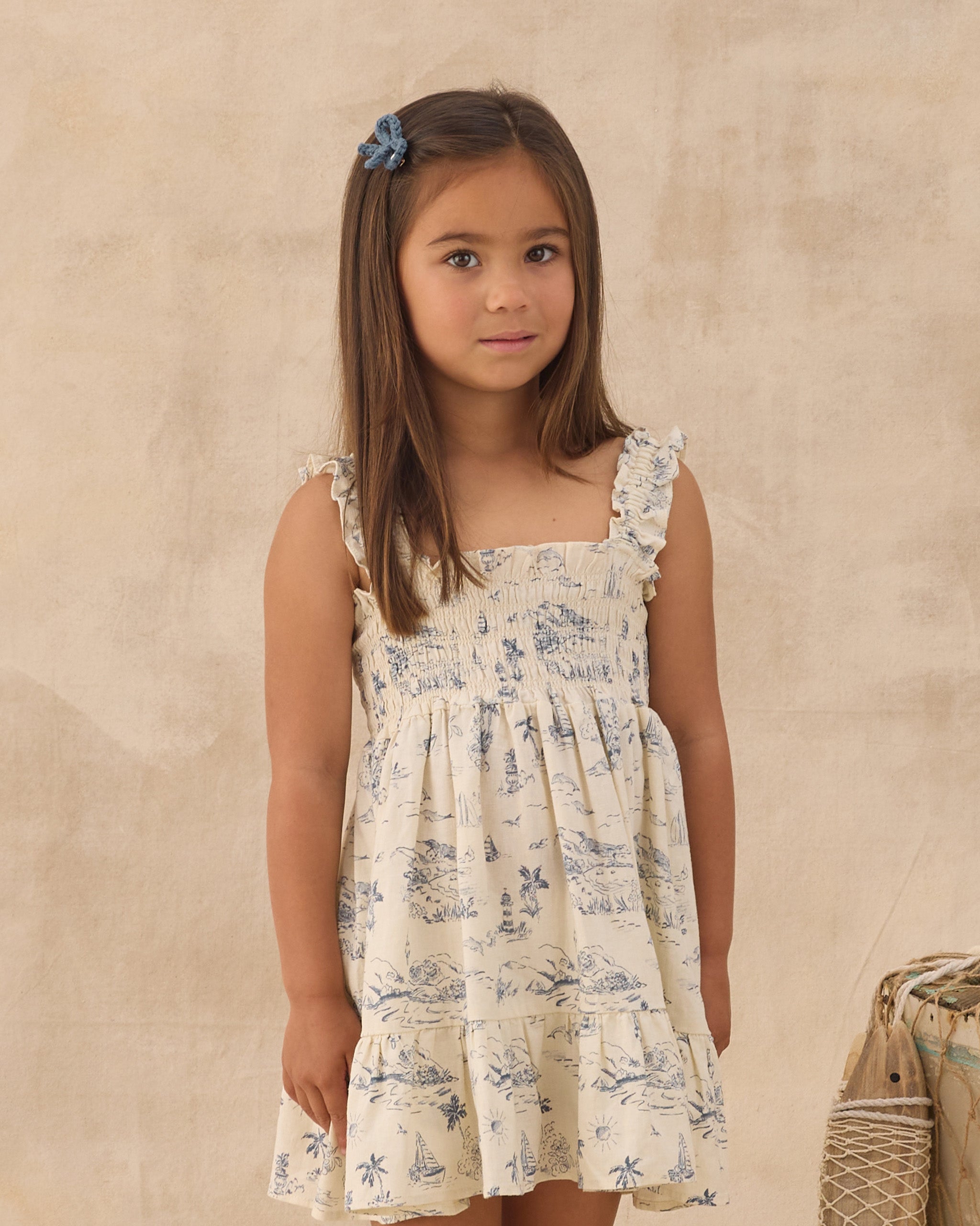 Sutton Dress Ocean Toile