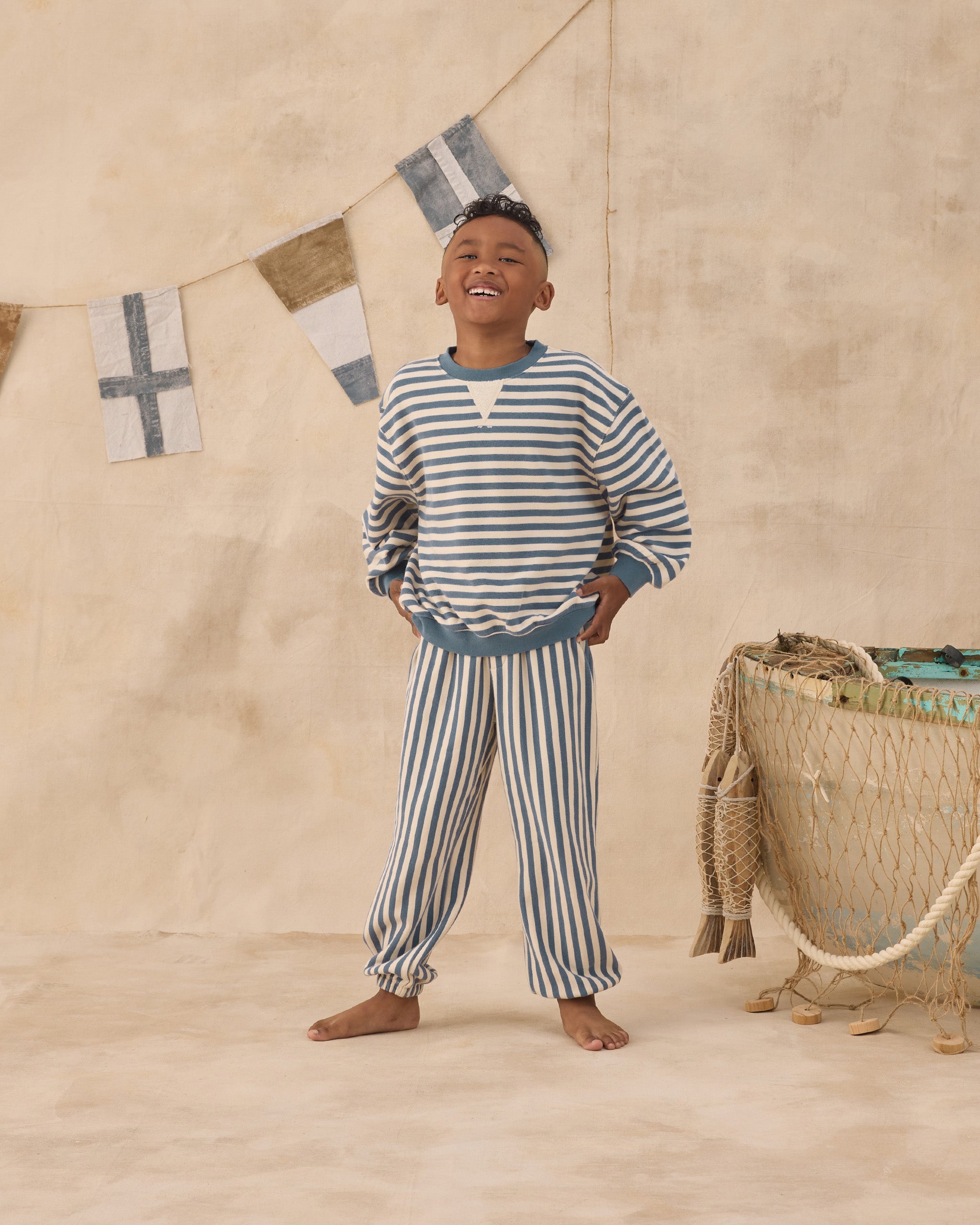 Relaxed Jogger Marine Stripe