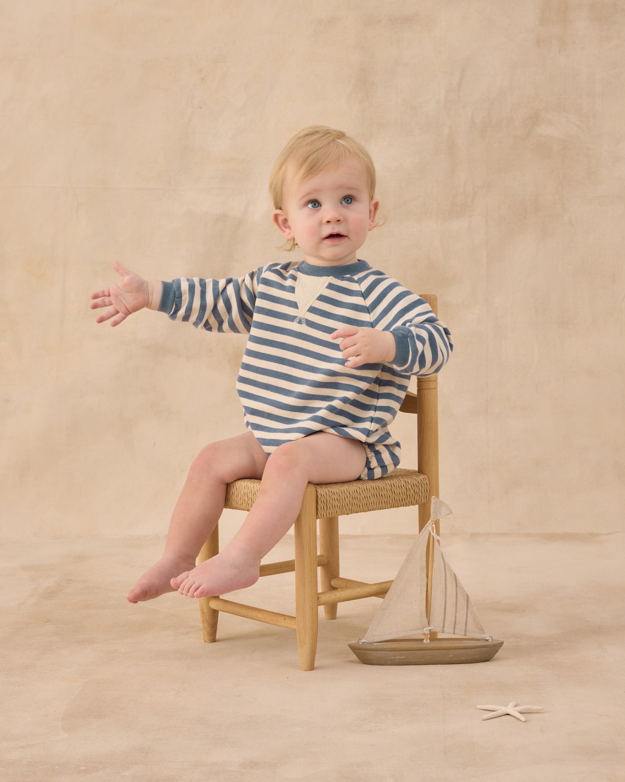 Crewneck Romper Marine Stripe