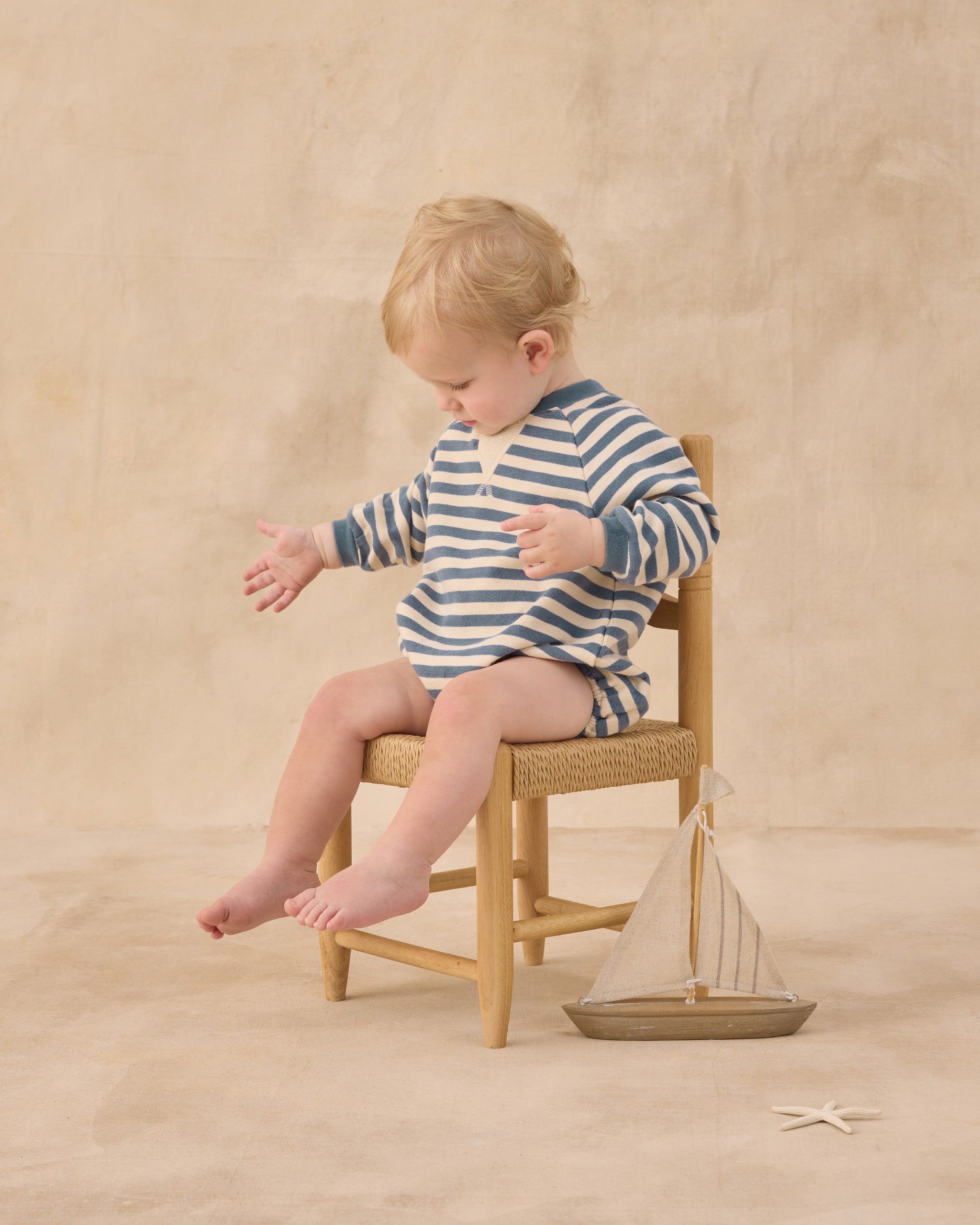 Crewneck Romper Marine Stripe