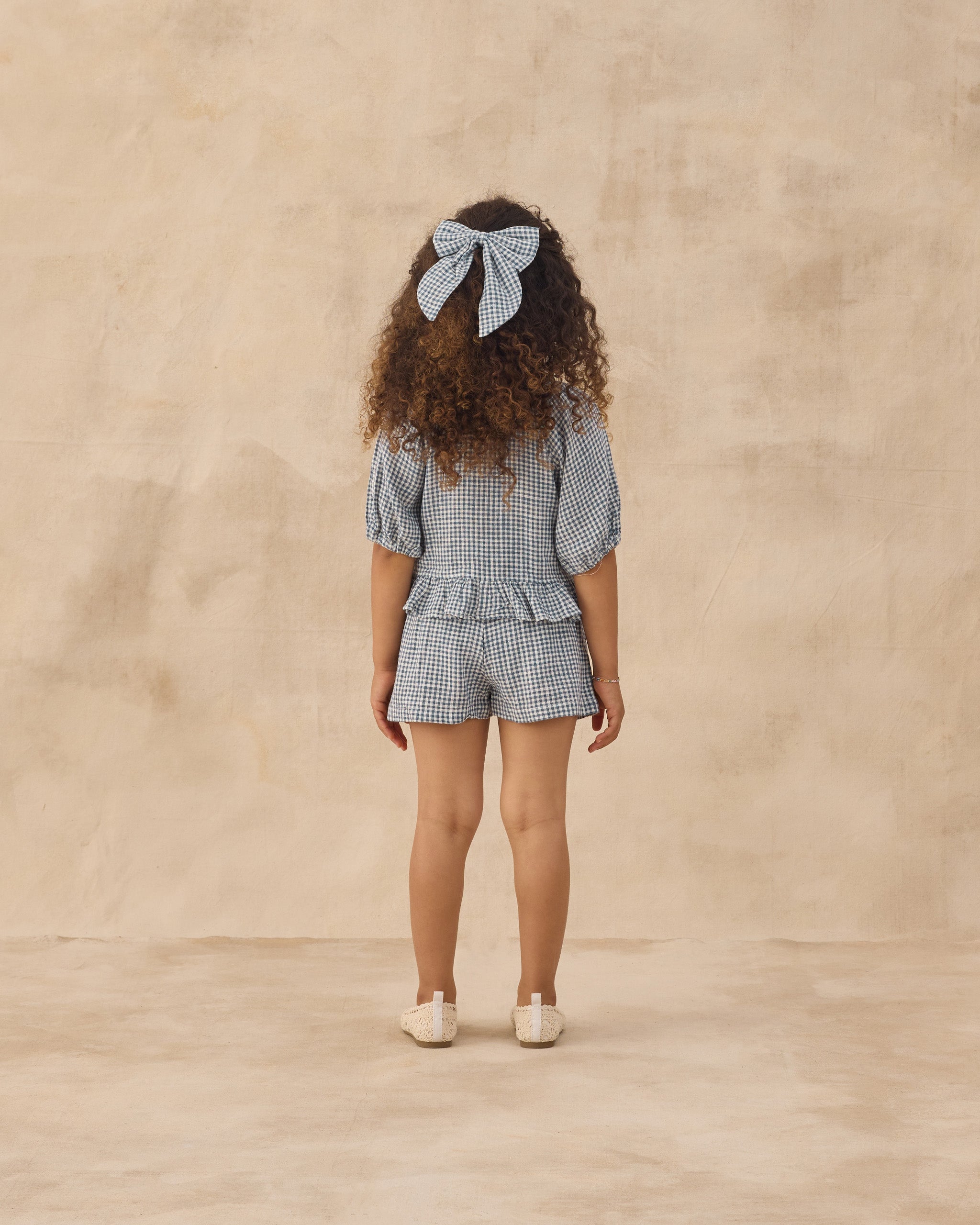 Oversized Bow Marine Gingham