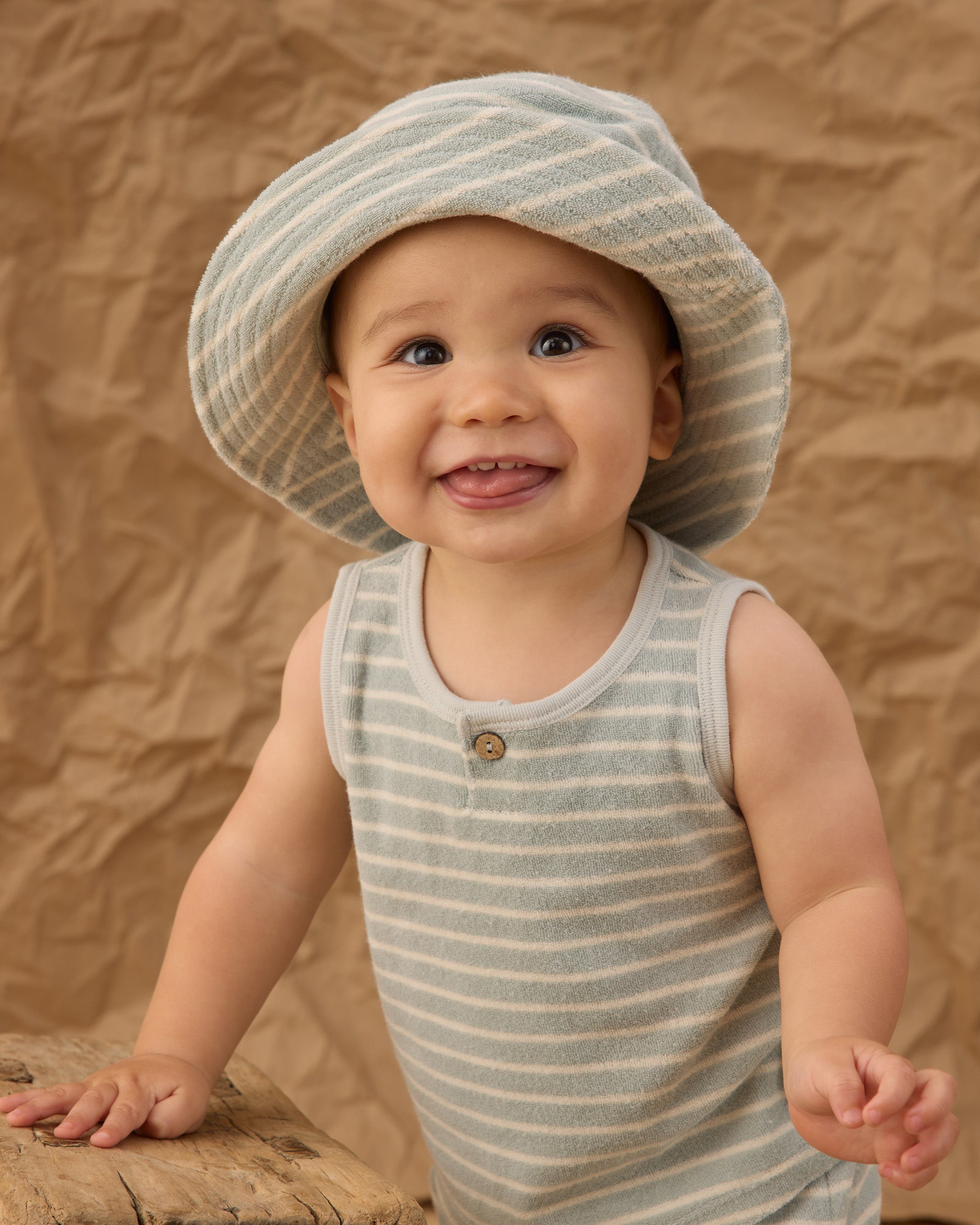 Baby Tank Set Seafoam Terry Stripe