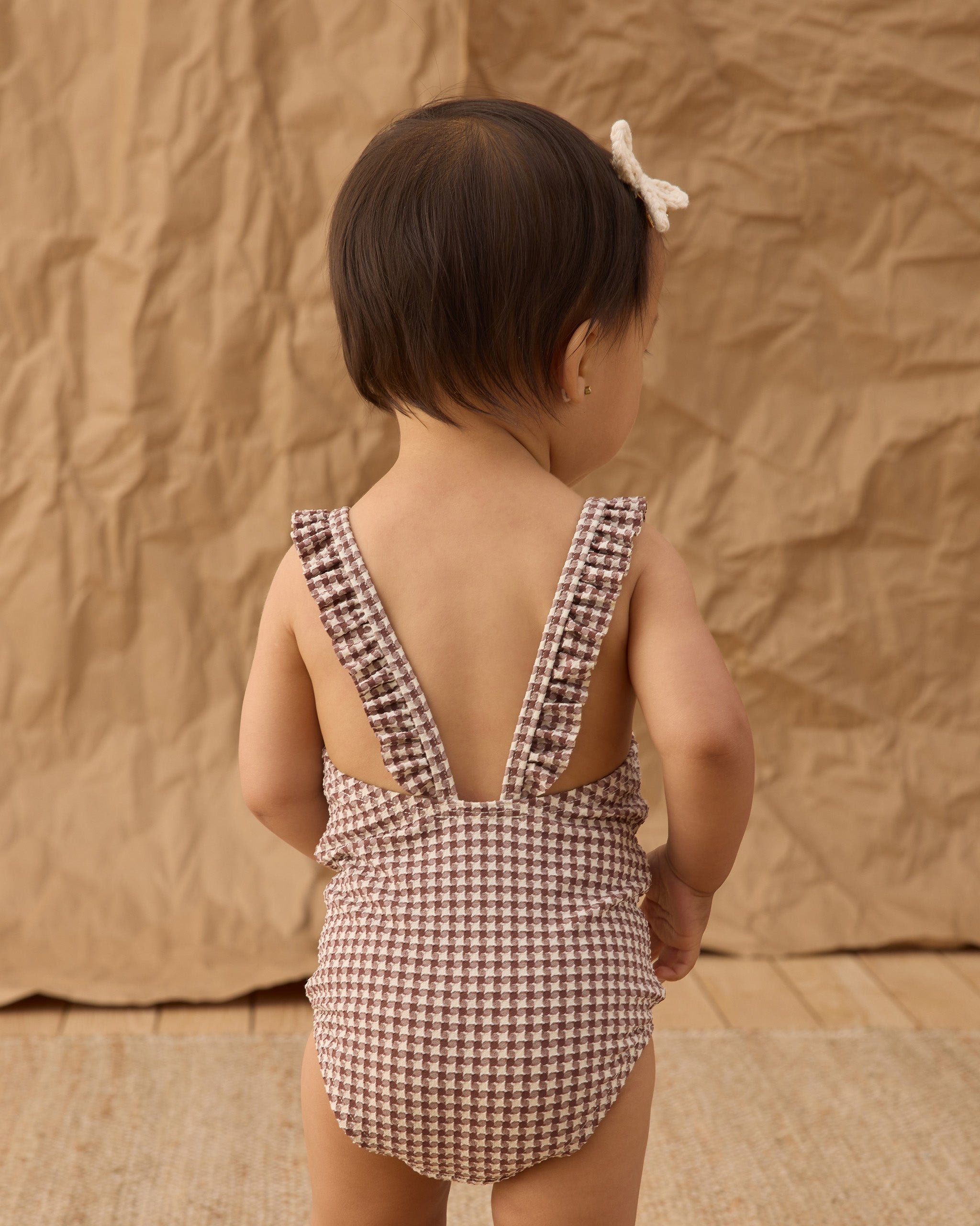 Positano One-Piece Chocolate Houndstooth