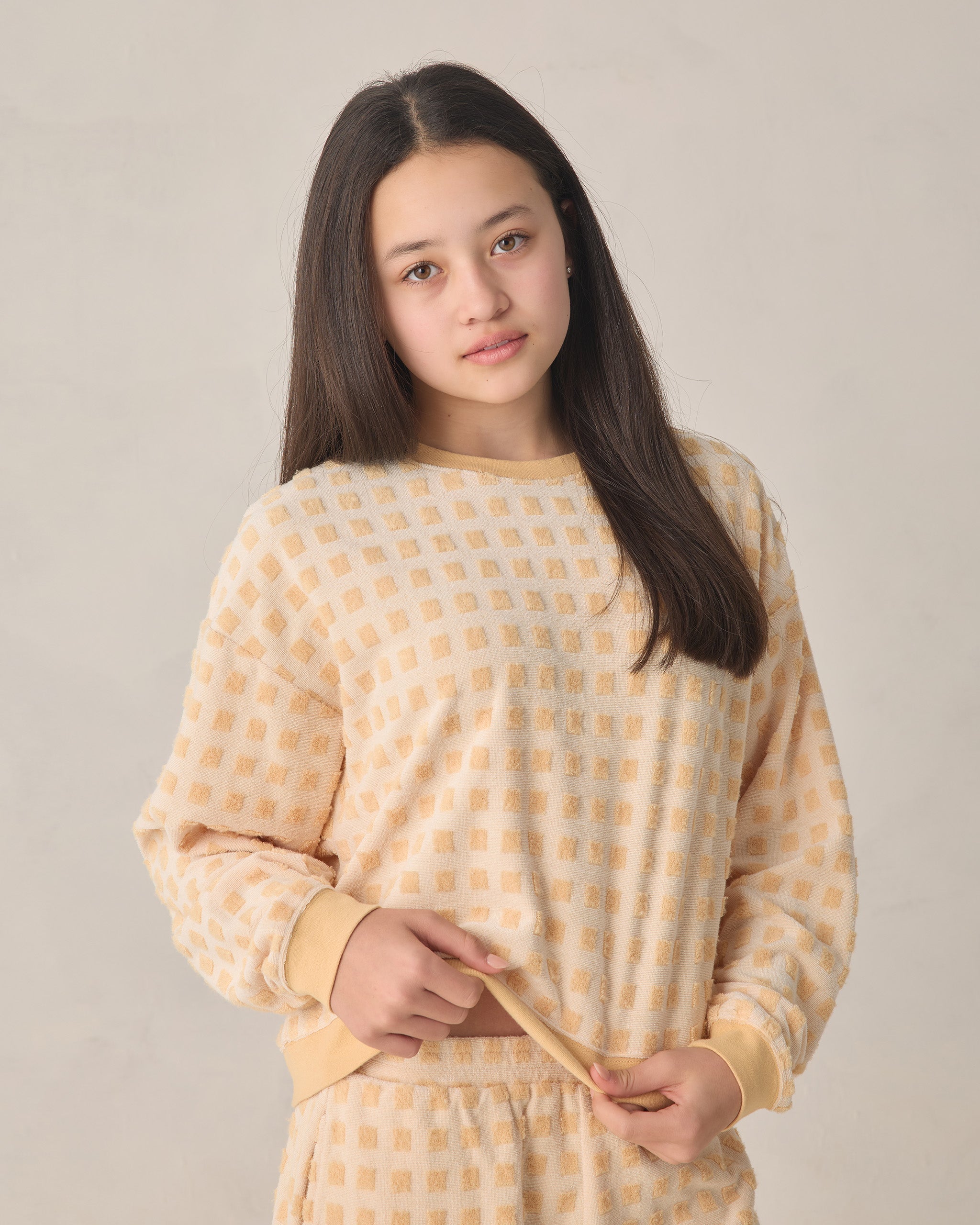 Ensemble pour adolescentes Karli, grille caramel