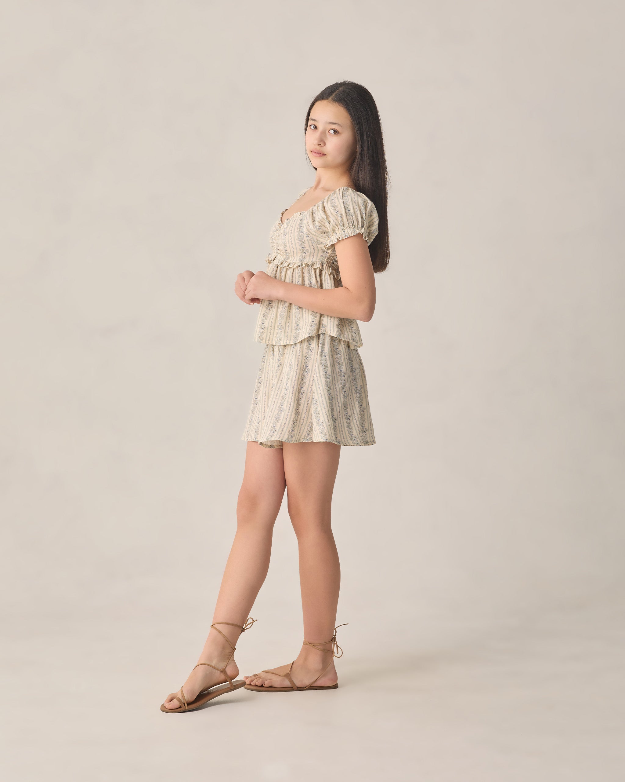 Teen Jubilee Top Blue Floral