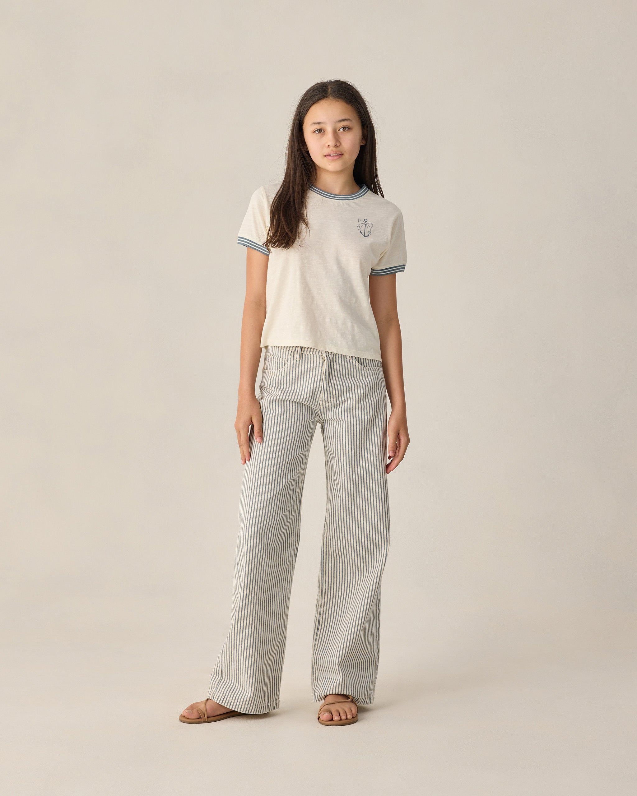 T-shirt ado à col rond et nœud papillon ancre