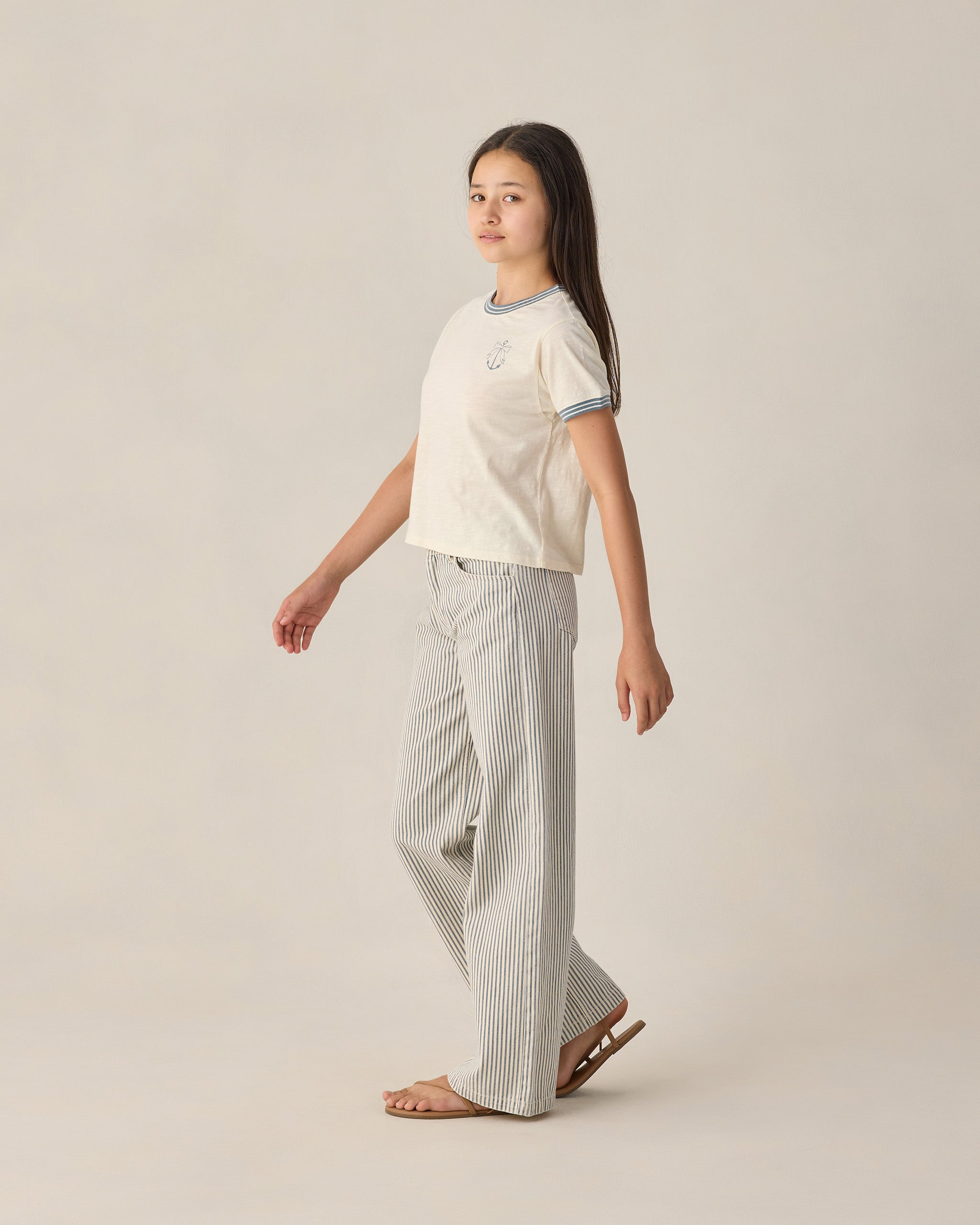 Teen Baggy Wide Leg Pant Railroad Stripe