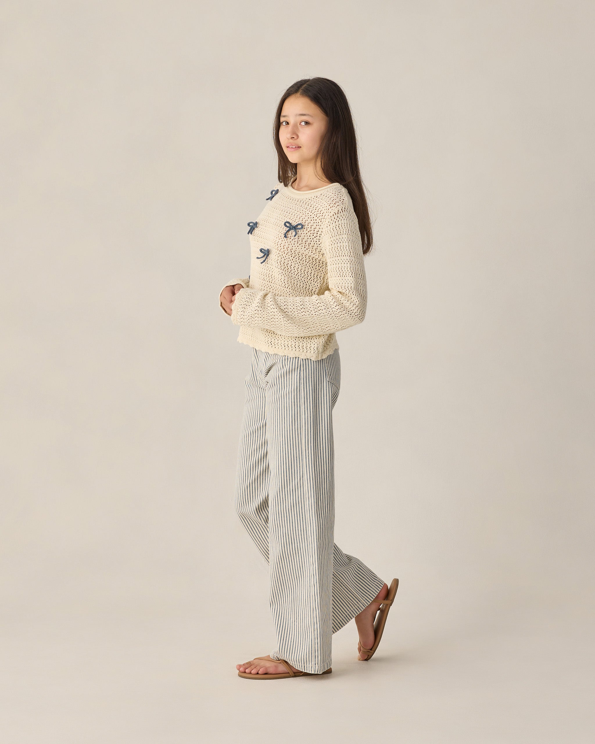 Teen Baggy Wide Leg Pant Railroad Stripe