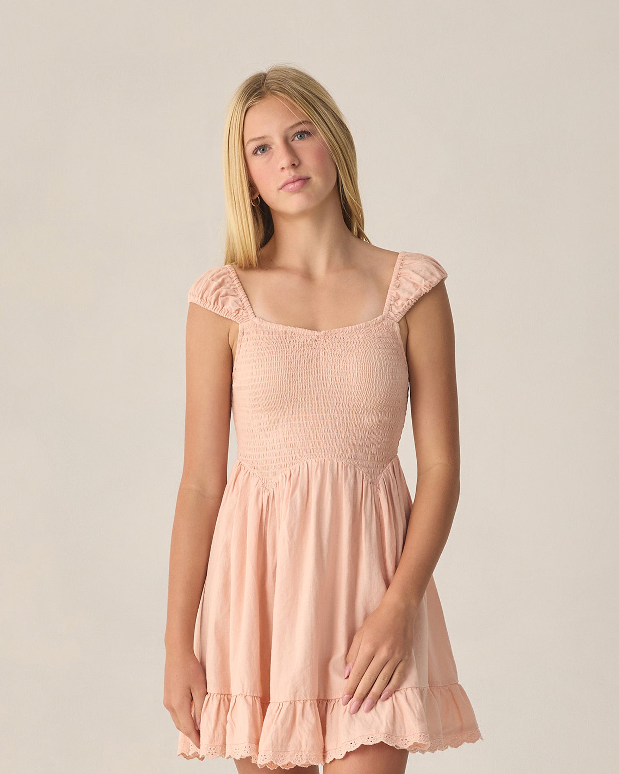 Robe Kalina pour adolescentes, rose poudré