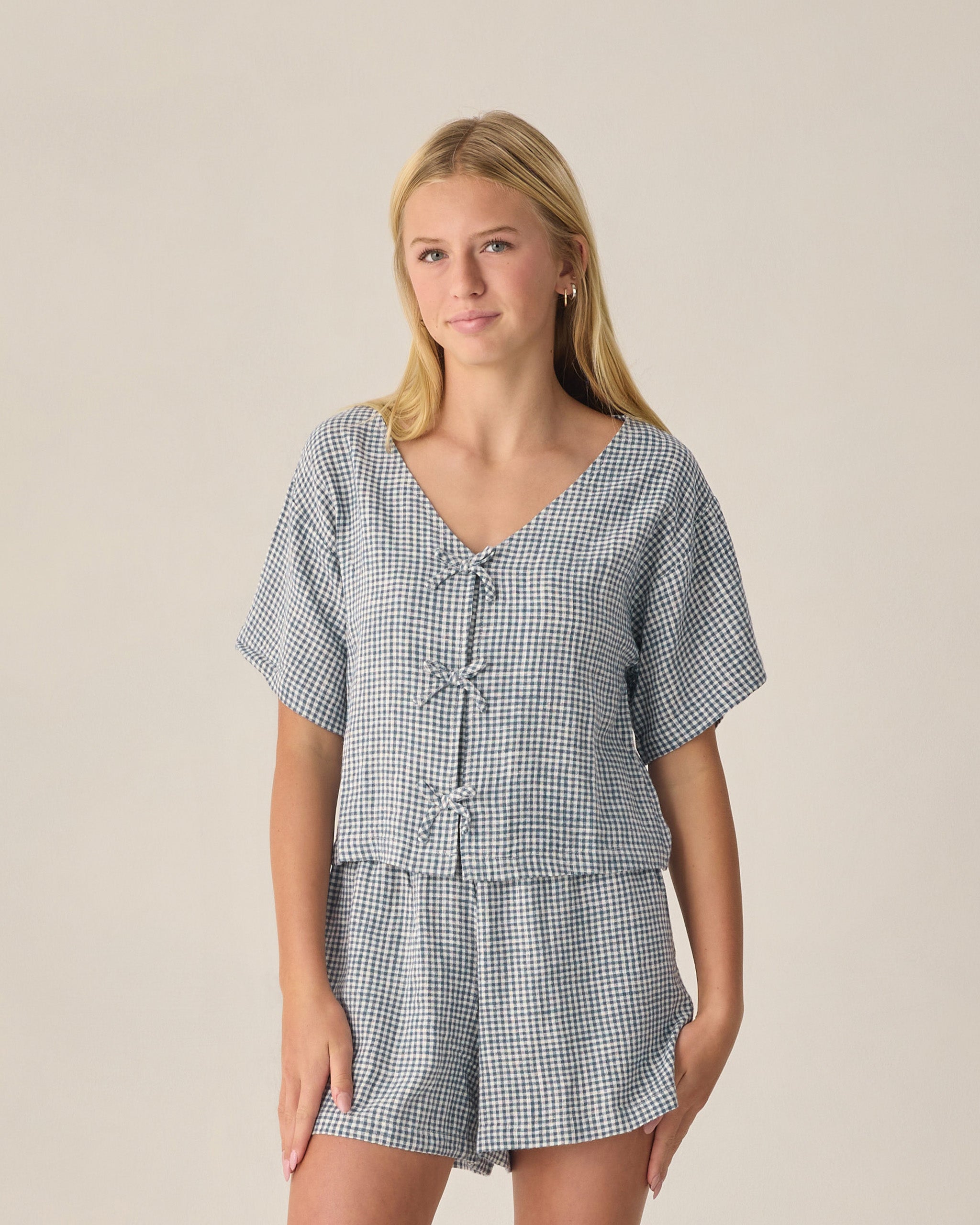 Ensemble Teen Juniper à carreaux vichy marine