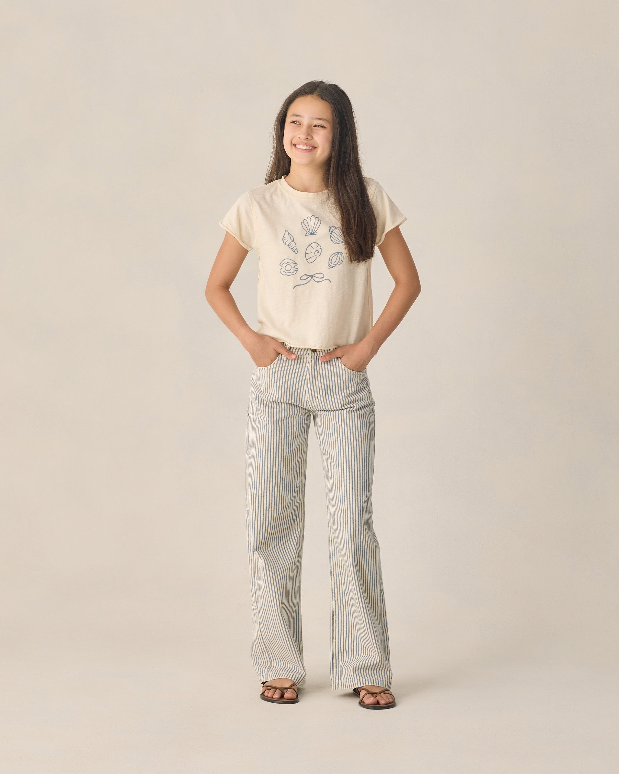Teen Baggy Wide Leg Pant Railroad Stripe